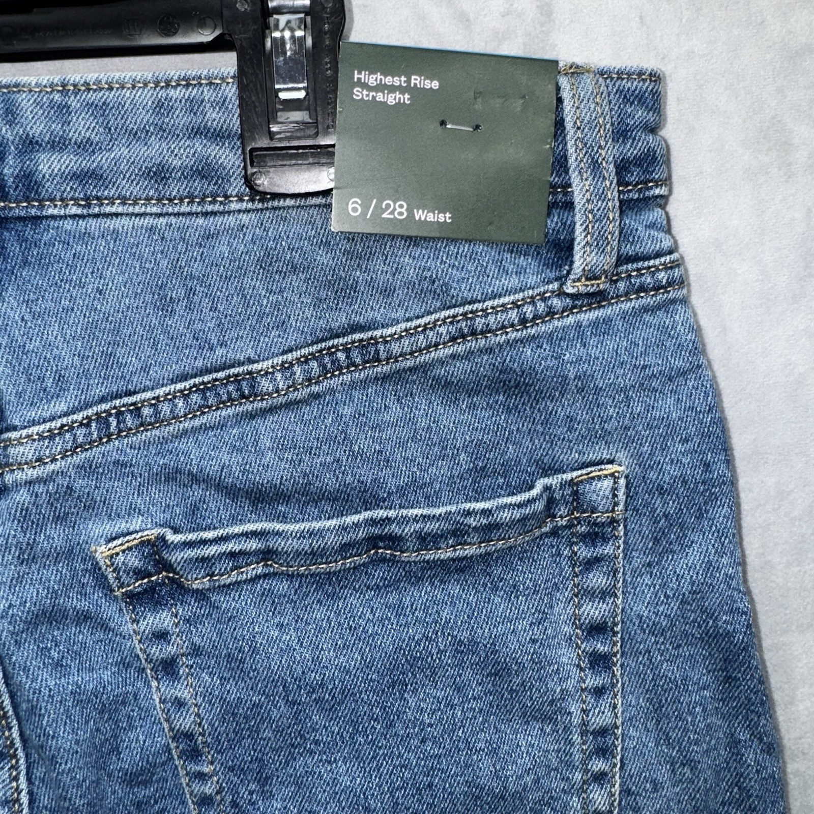 Wild Fable Highest Rise Straight Jeans Sz 6 Blue 5-Pocket Button Fly Medium Wash