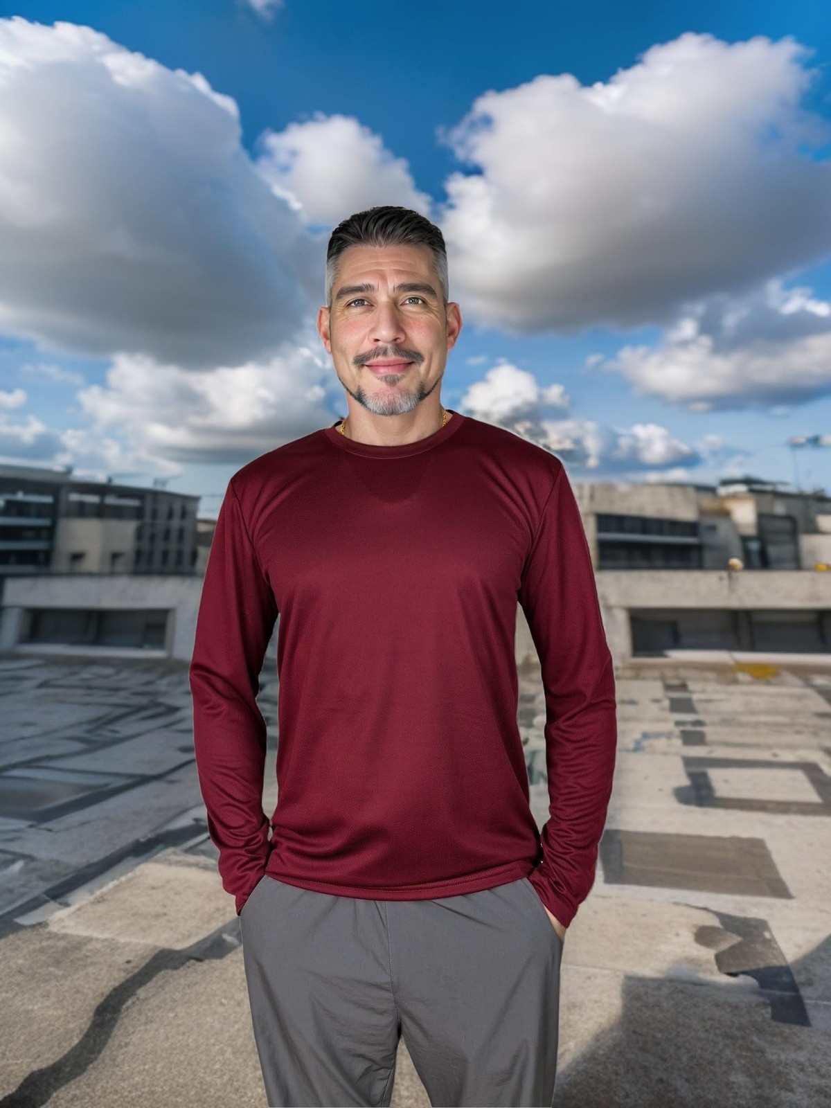 Mens 5-Pack Long Sleeve Tees: Dry faster than your excuses, sun-protected too!