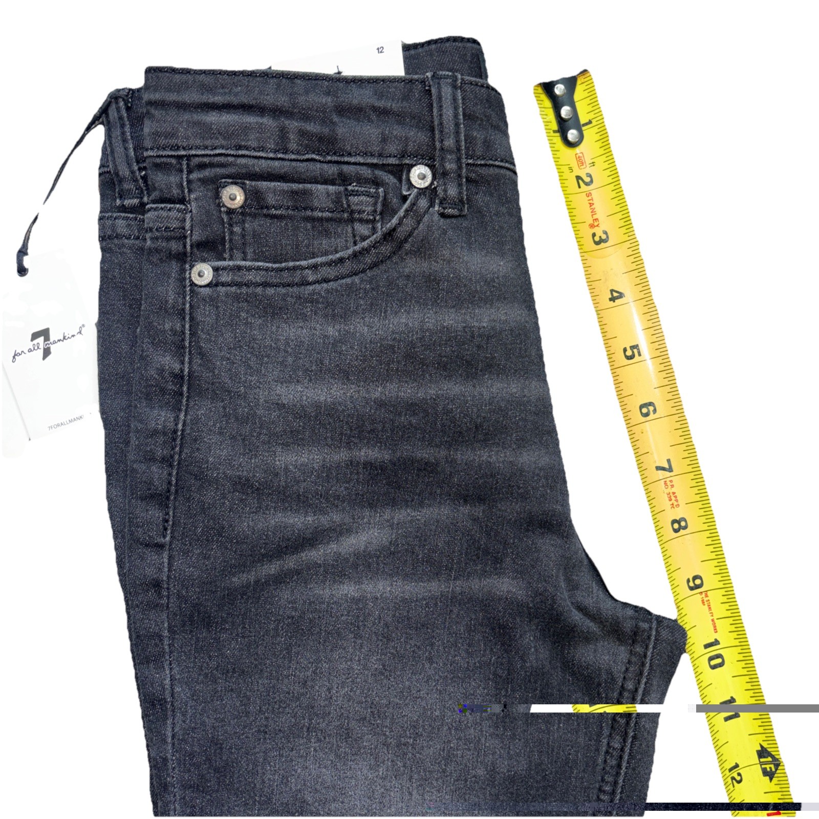 7 For All Mankind Jeans Denim Lustre Original Bootcut Charcoal Gray Women Sz 12