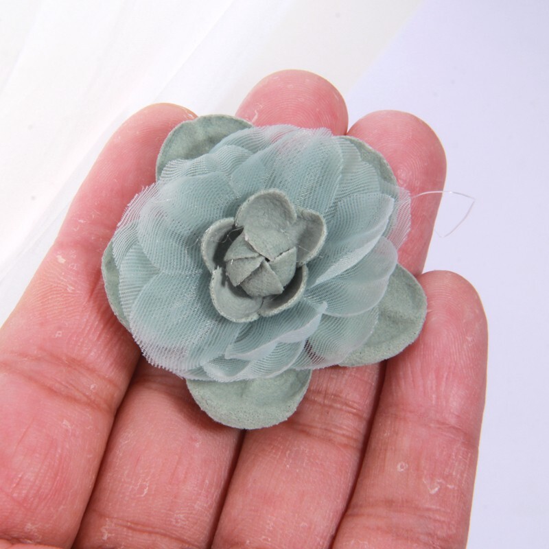 4cm Handmade Chiffon Multilayer Fabric Cored Flowers For DIY Hair Accessories Ha