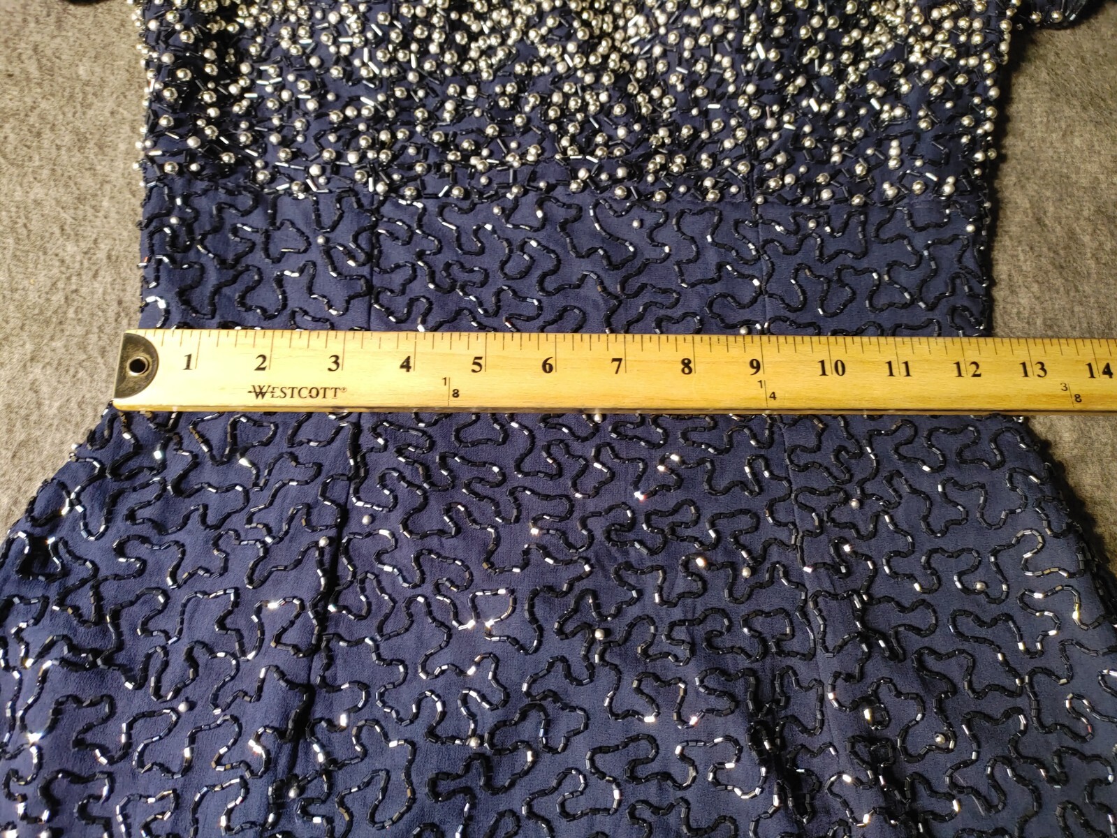 Sean Collection Vintage Blue Beaded Pearl Evening Gown Prom Dress Sz S NWT