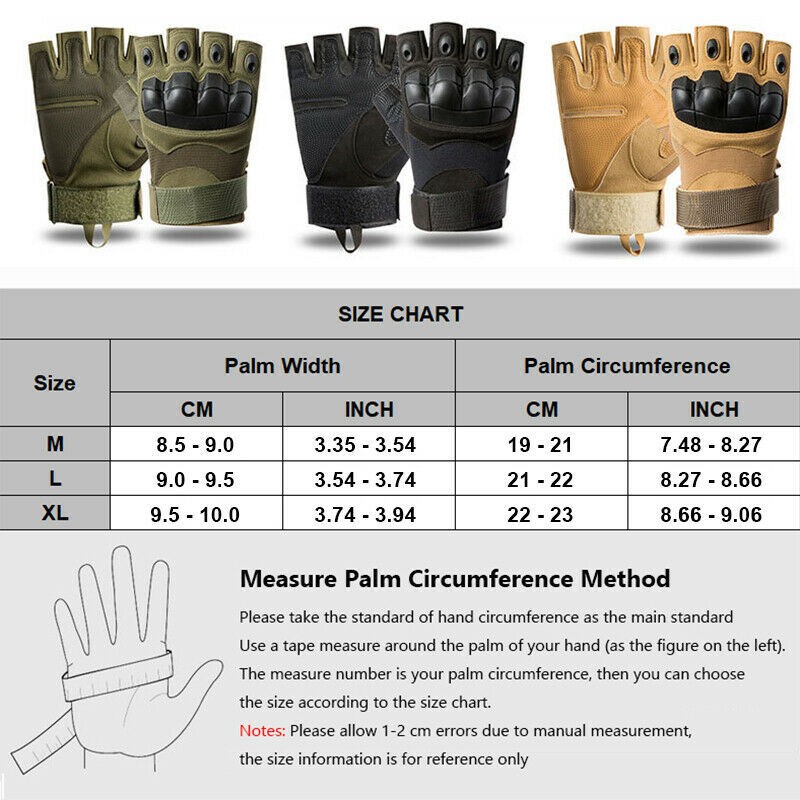 Fingerless Tactical Half-Finger Gloves for Motorcycle Driving Cycling Outdoor