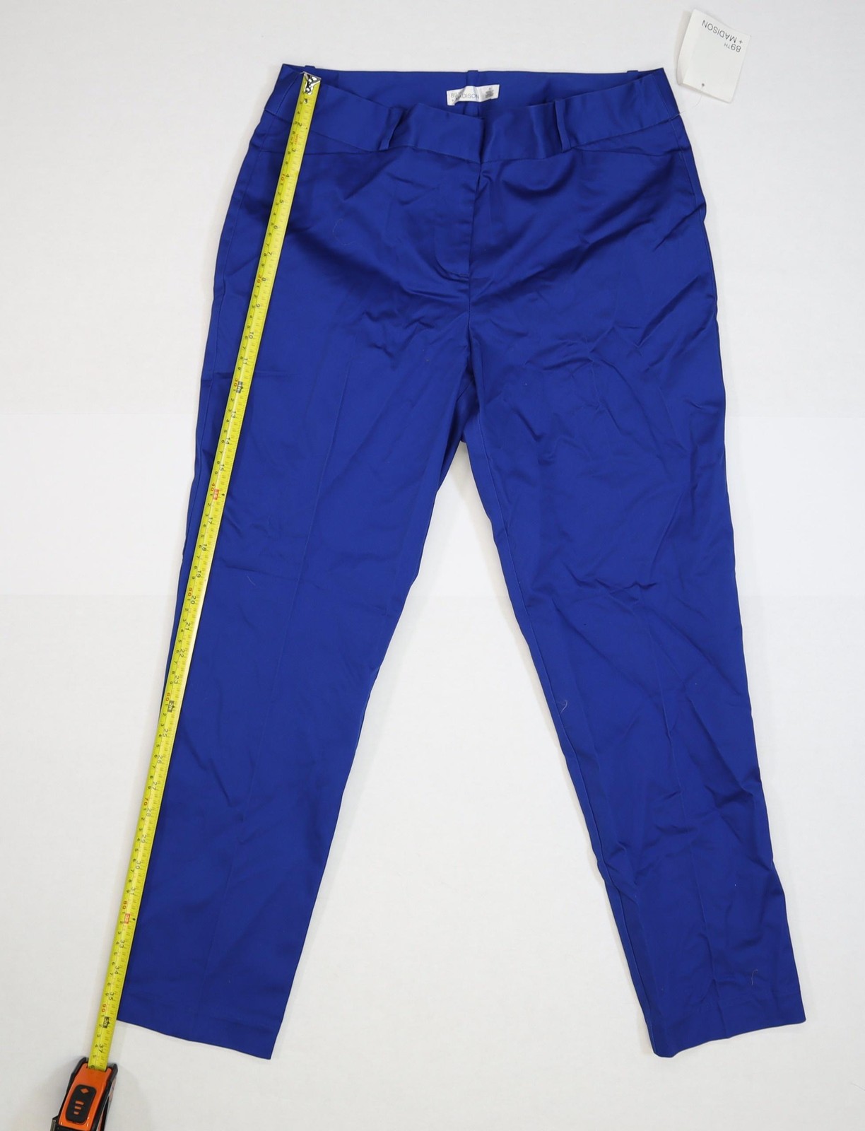 89th + Madison Pants Womens 6 Royal Blue Surf The Web Stretch Ankle Slim Fit