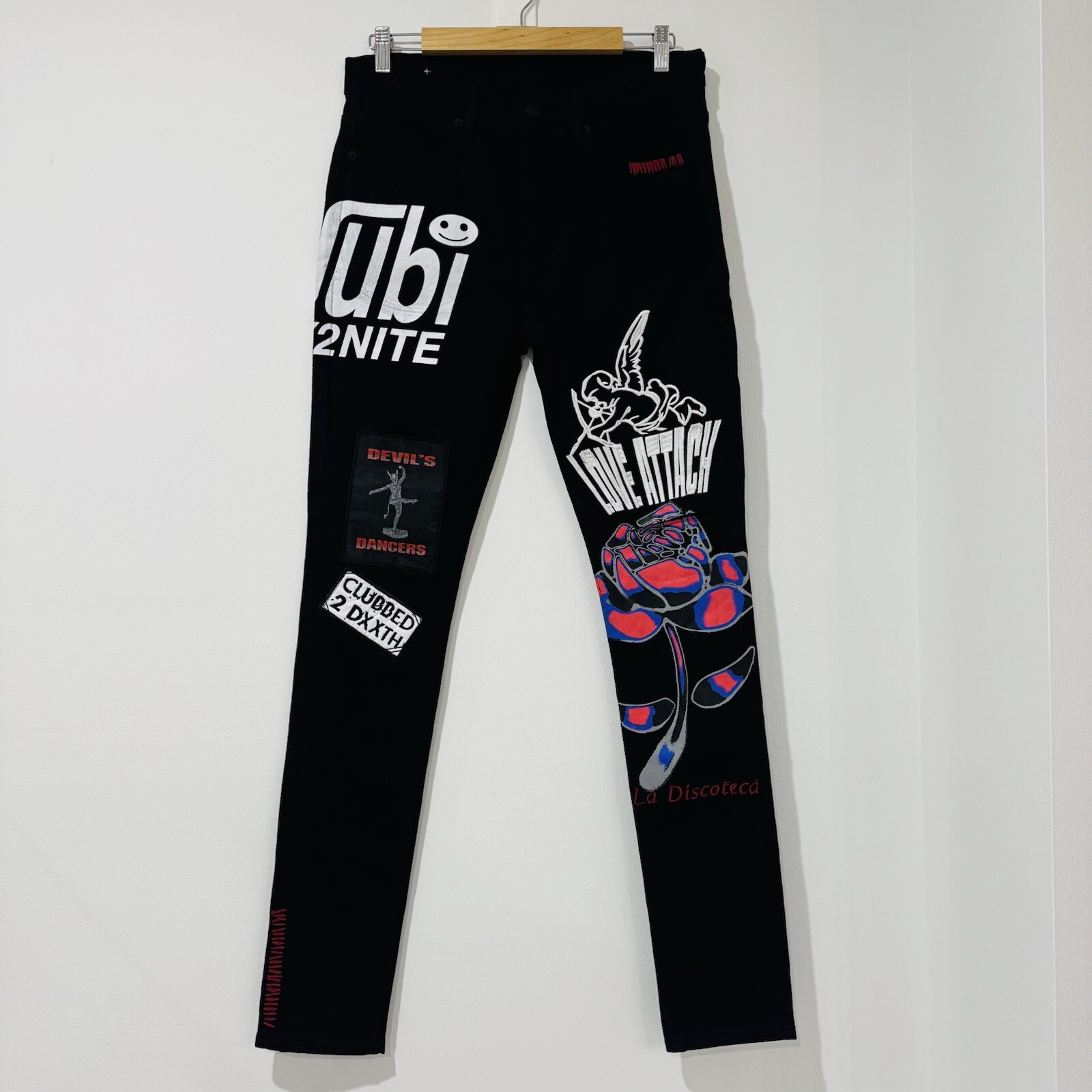 Ksubi X KUSTOM Van Winkle Black Ace Slice Rose Jeans Limited Edition 074/481