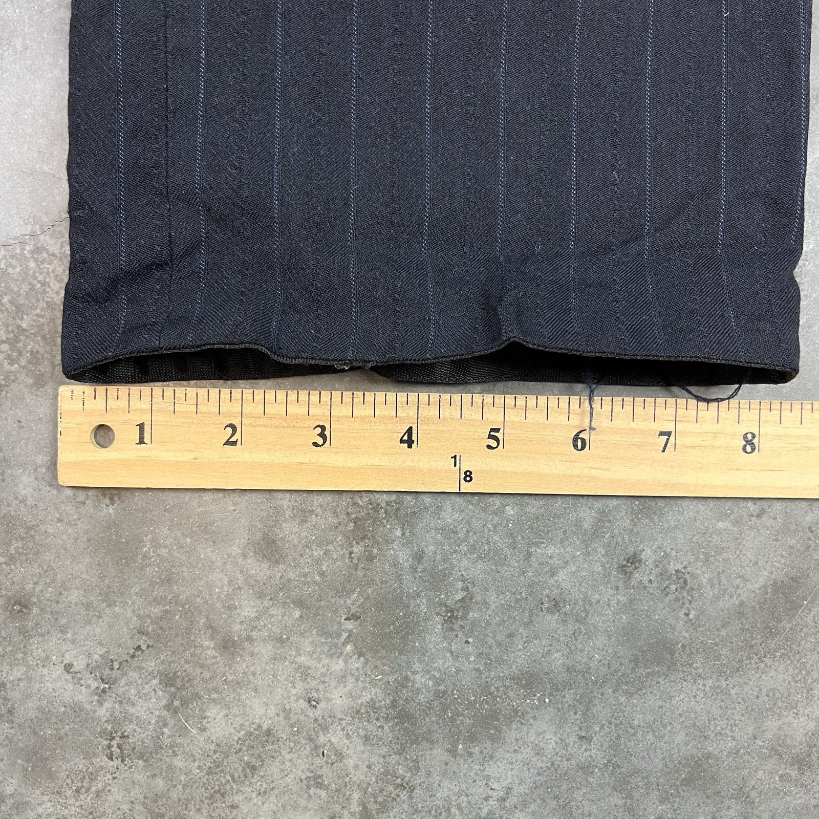 Vintage Wool Blend Pants Mens 32×32 Blue Flaws Distressed Preppy Stripes Preowne