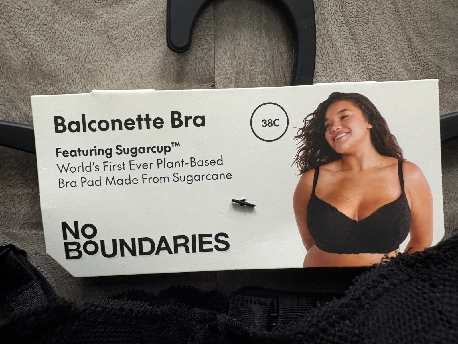 No Boundaries Lace Balconette Bra 38C Black Soot Sugarcup™ Padded Underwire