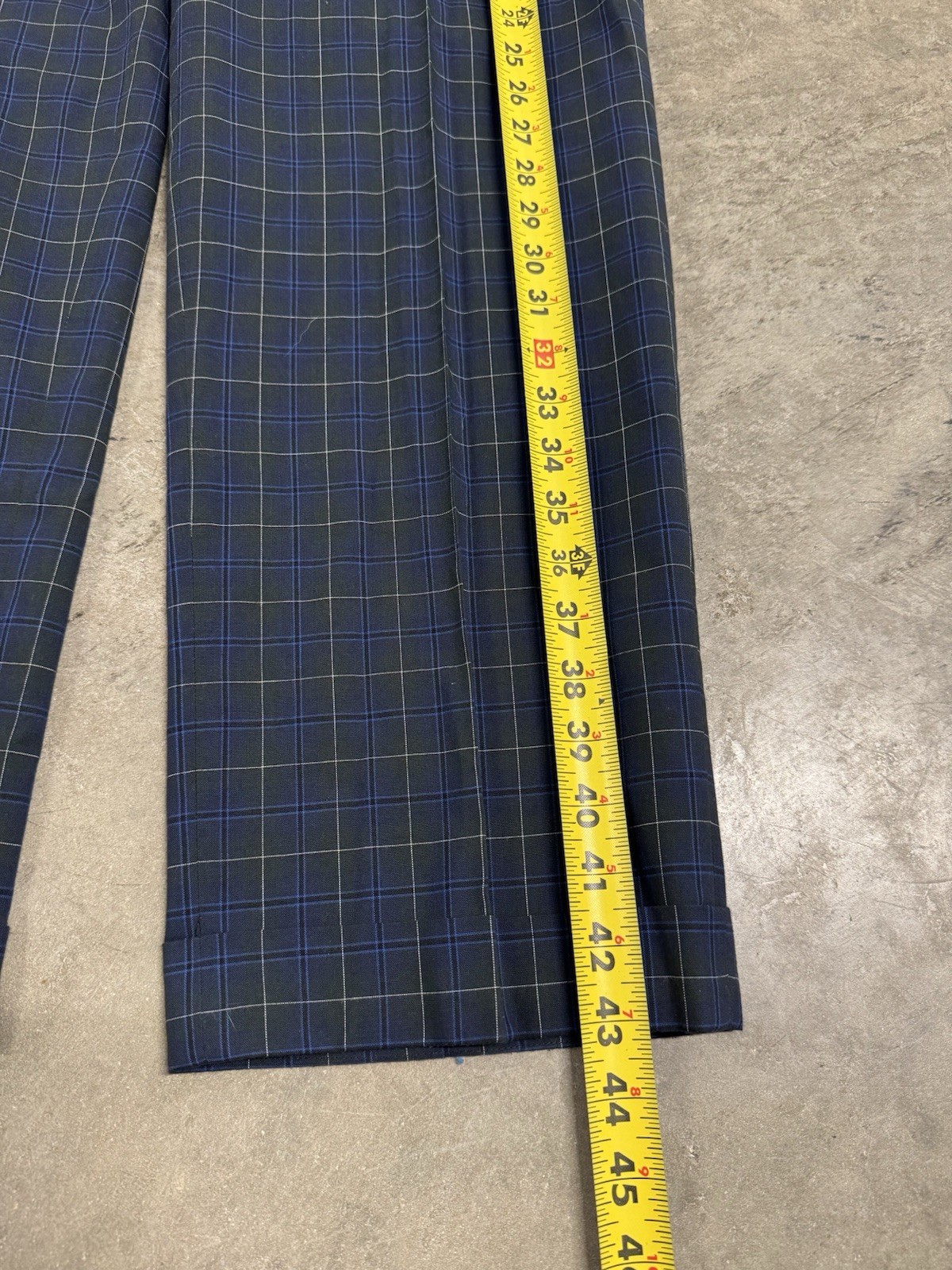Vintage Hiltl Pants Mens 34×32 Plaid Check Golf Trousers Poly Cotton Pleated NEW