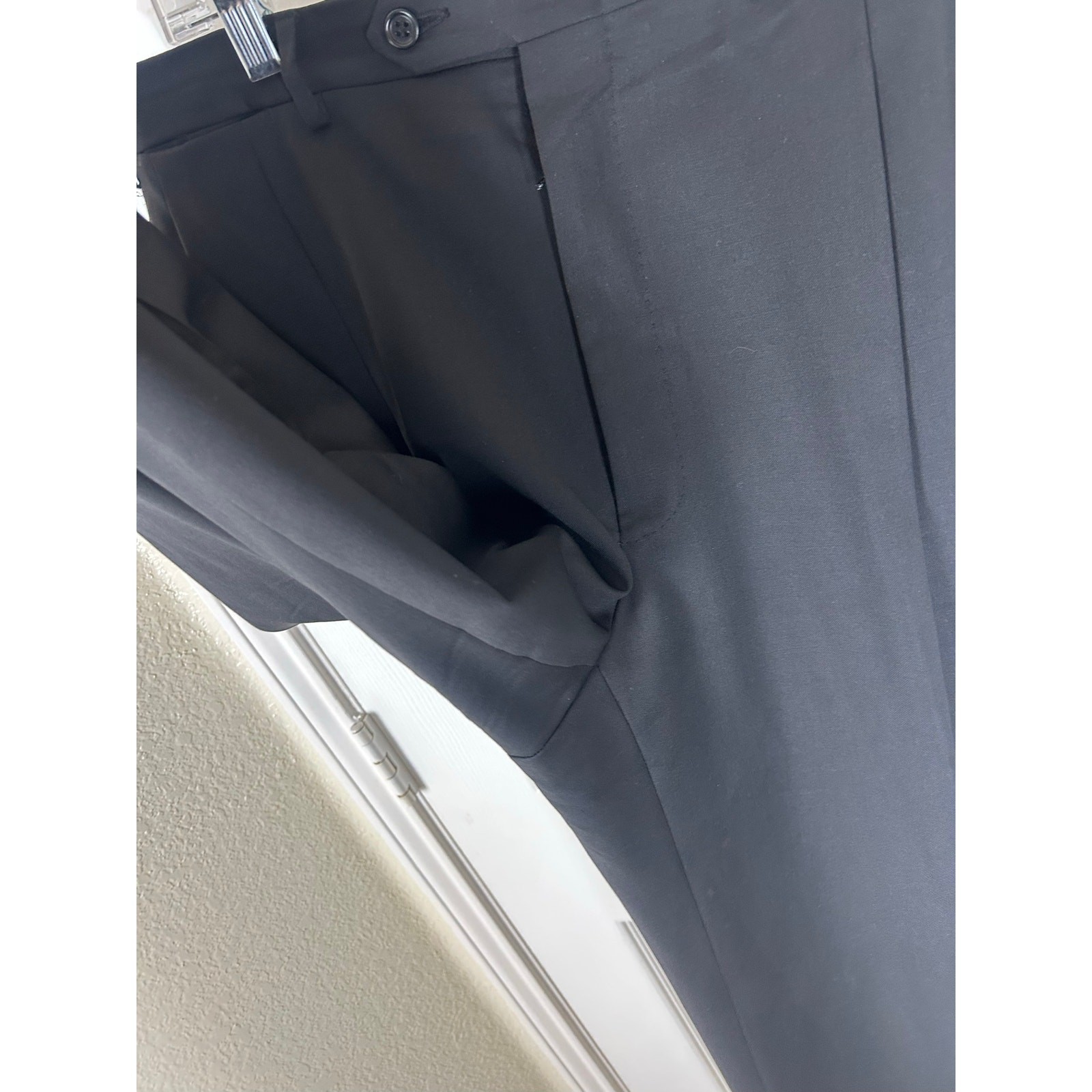 Canali 2-Piece Suit — Solid Black, 100% Wool, 56 7L IT / ~46L US