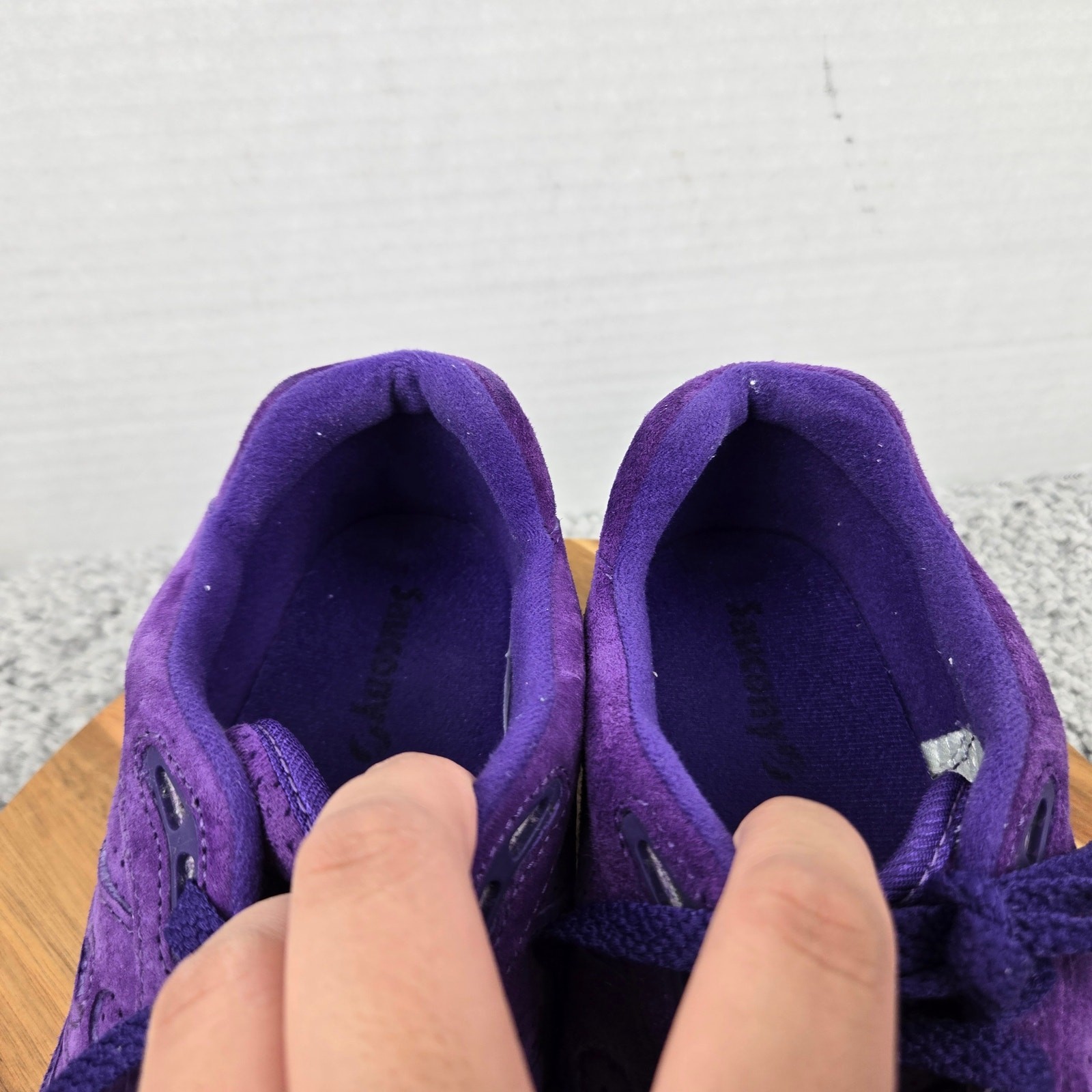 Saucony Men 9.5 Shadow 6000 Egg Hunt Purple Suede Lace Up Casual Daily Sneaker