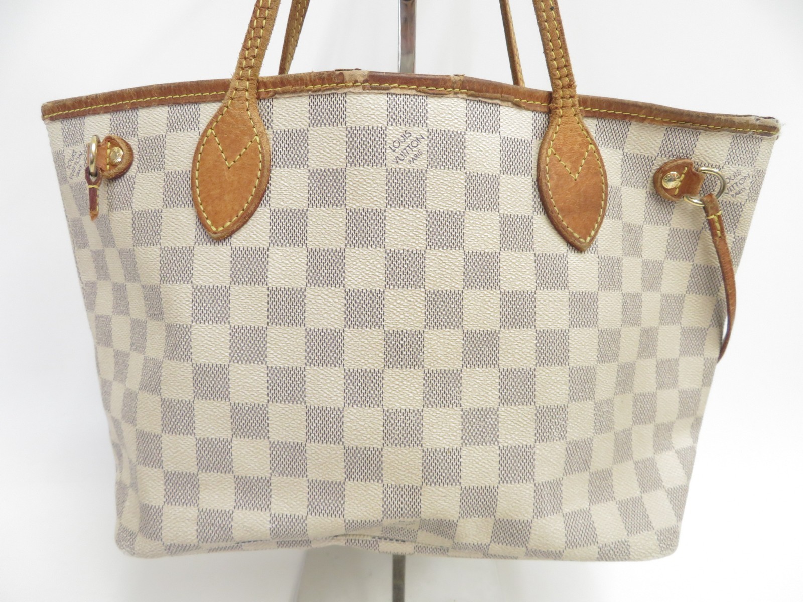 Authentic Louis Vuitton Damier Azur Neverfull PM Tote Bag Handbag F#48189