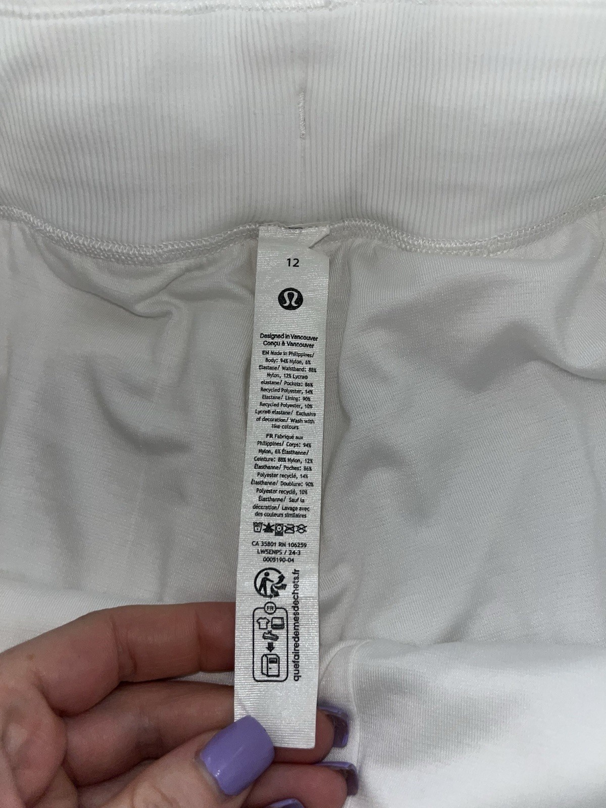 Lululemon Dance Studio Mid Rise Jogger Full Length Pants Travel White Womens 12
