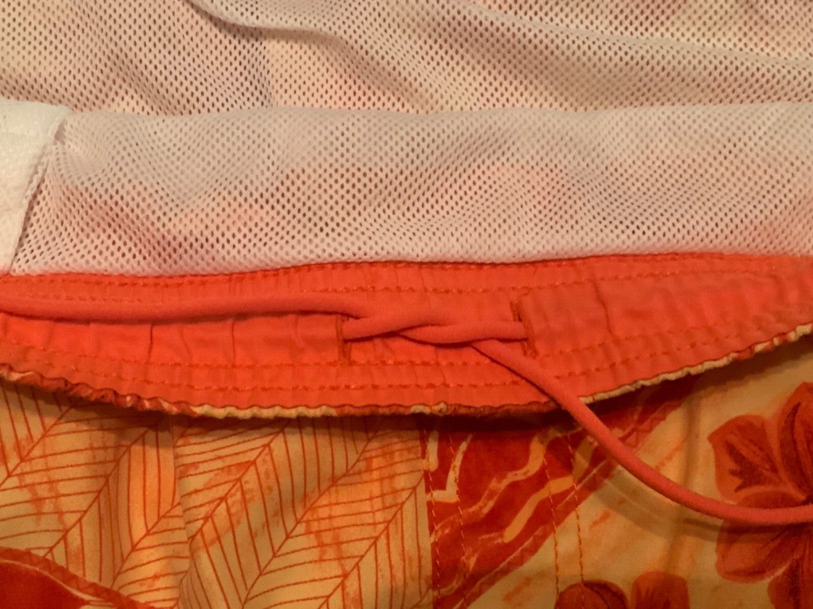 🌸 Sand N Sun Orange Floral Beach Men’s Swim Trunks Size XL 40/42🌸