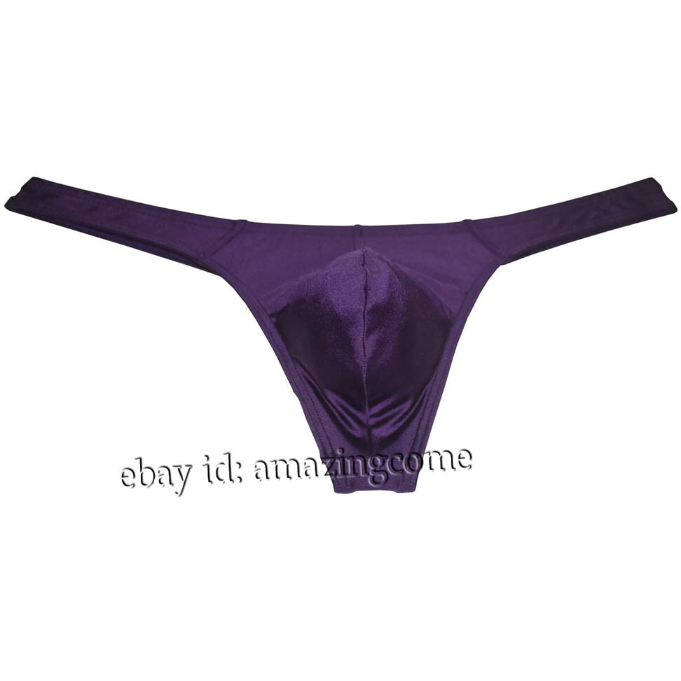 3PCS Men’s Low-rise Shine Thong Underwear Bulge Pouch Bikini G-string Underpants