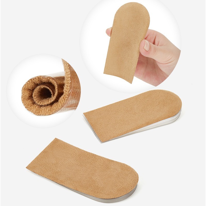 Shoe Insoles Invisible Height Increase Silicone Gel Heel Lift Taller Inserts Pad