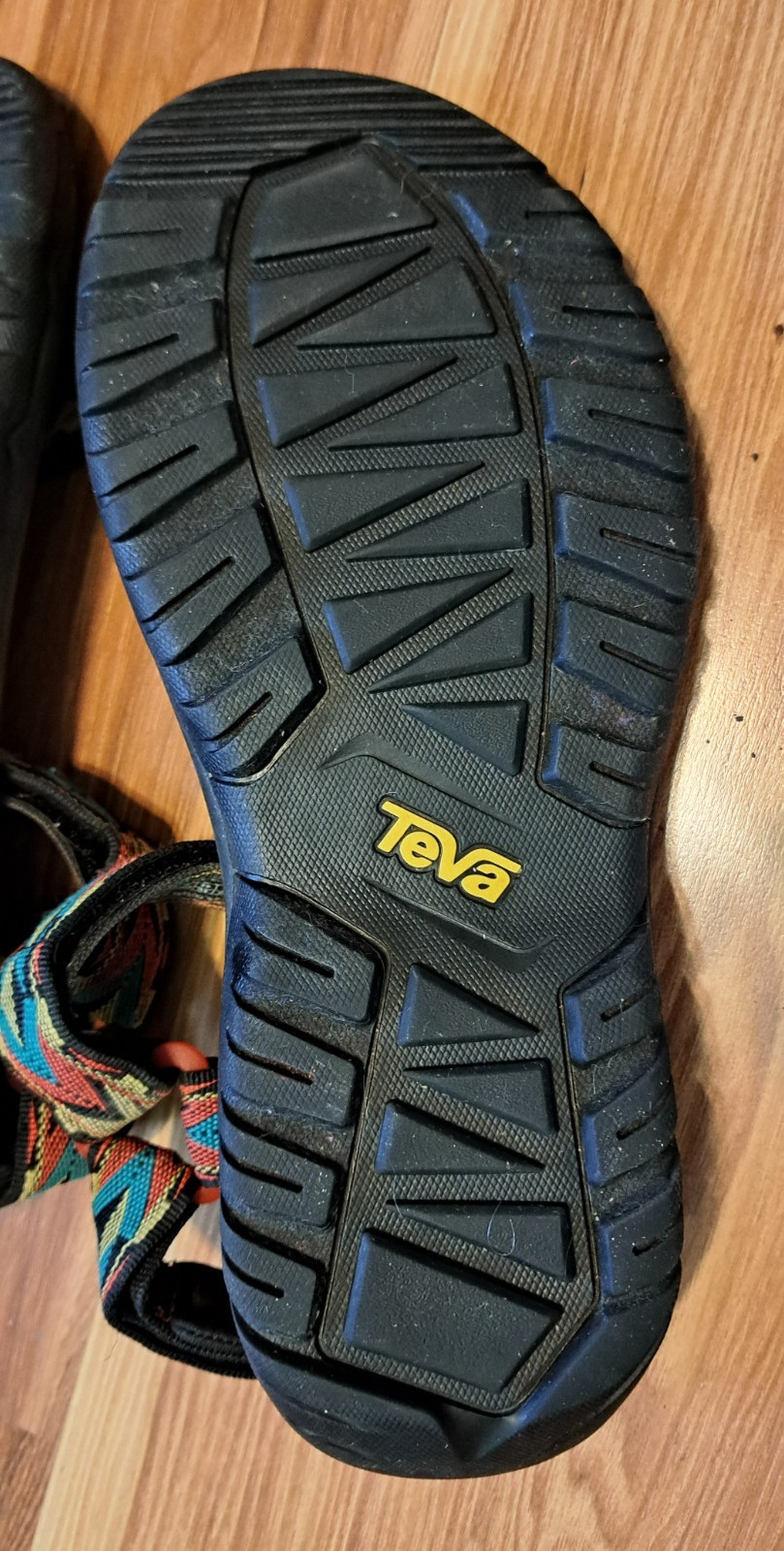Teva Hurricane XLT2 Sport Sandals Black Multi Color Geometric Straps Mens 9