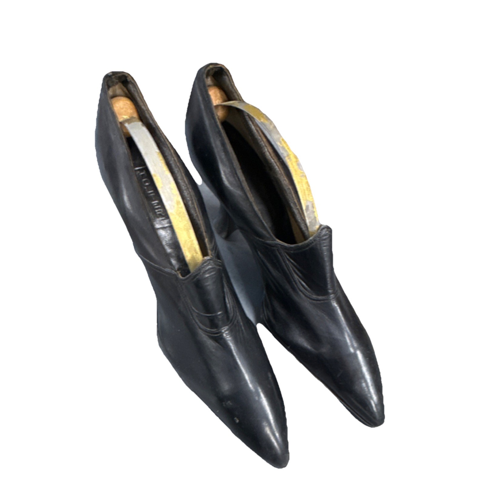 1917-1920 Victorian Antique Ladies Black Leather High Heels The Holters Co. USA