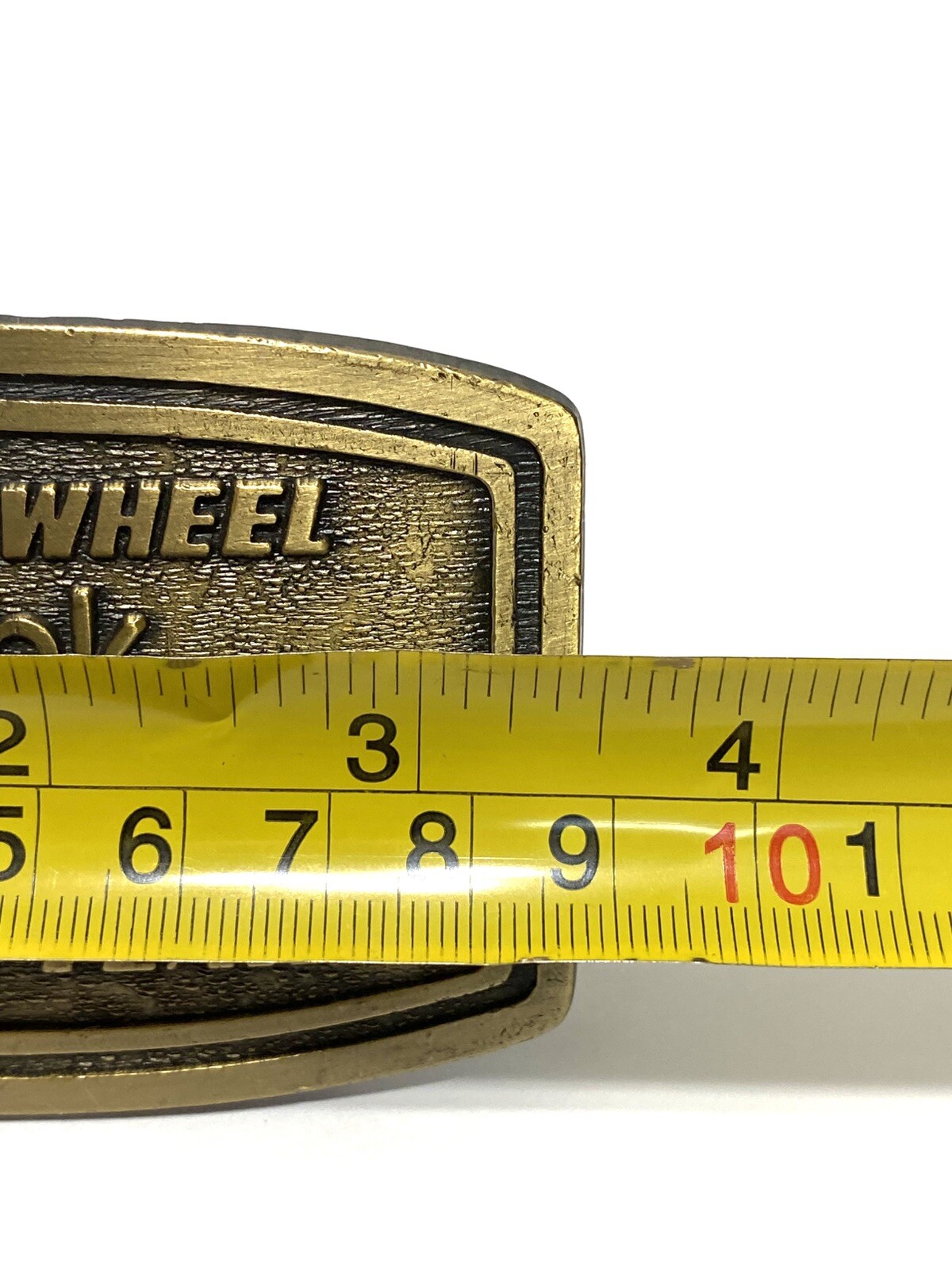 VTG Motor Wheel Good Year Auto Brass USA Belt Buckle Think Safety ENGRAVABLE!