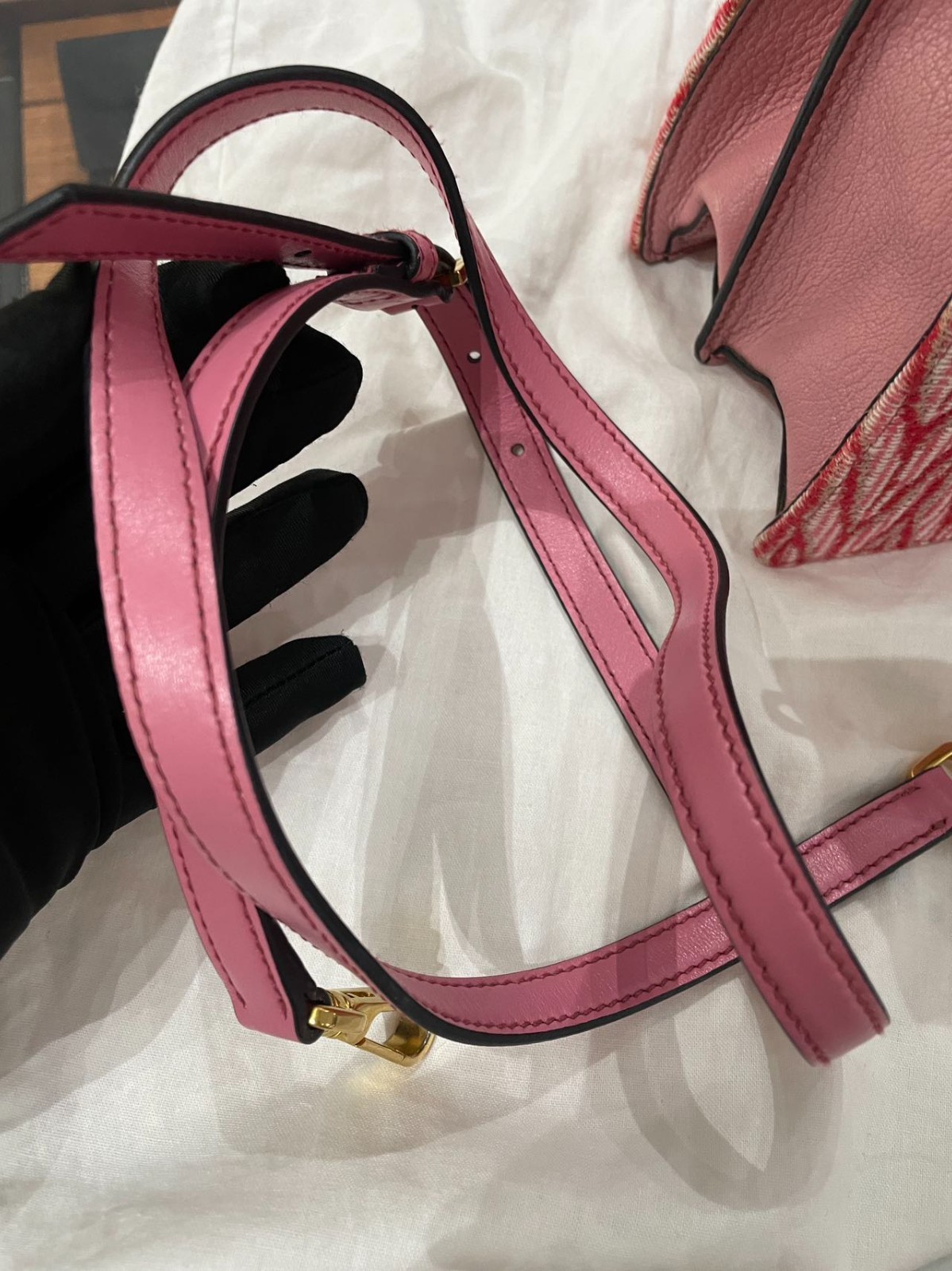 Miu Miu Mini Sunflower Gem Shoulder Bag Pink Leather Italy