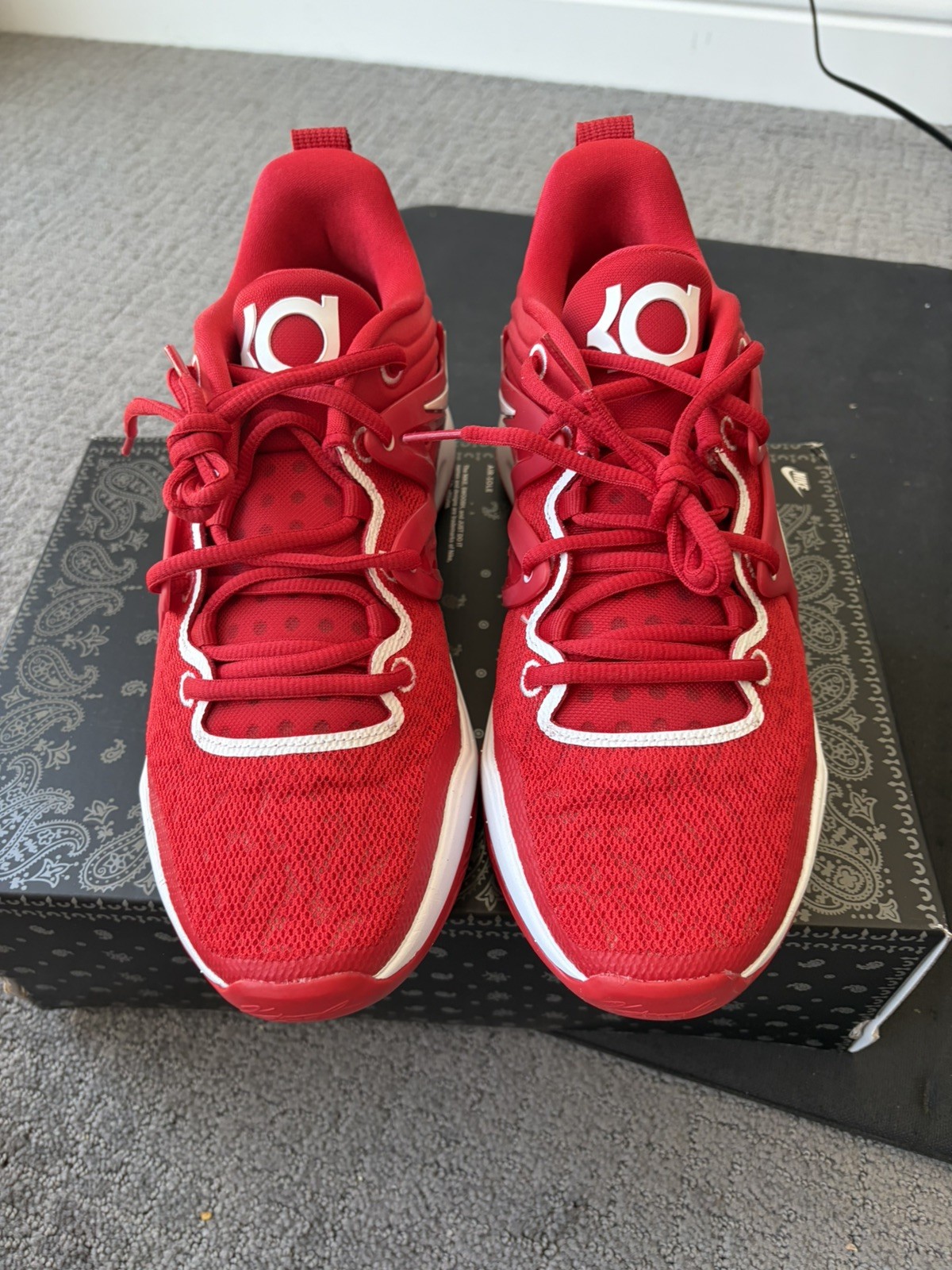 New w/o lid NIKE KD 15 TB UNIVERSITY RED-WHITE DO9826-600 MEN’S SZ 10.5