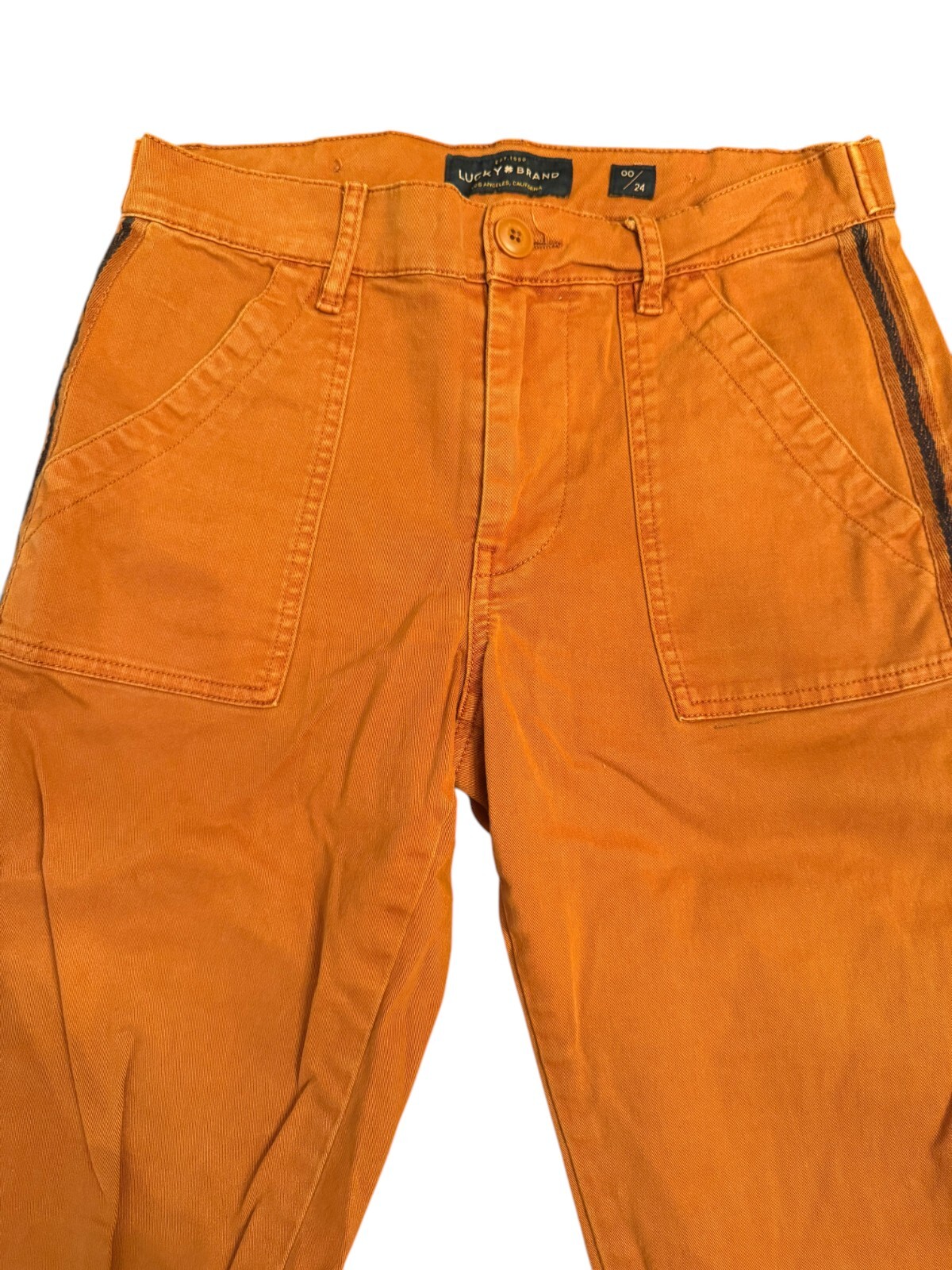 Lucky Brand Zoe Straight Crop Pants Size 00 / 24 Orange 23.5–24.5 in waist