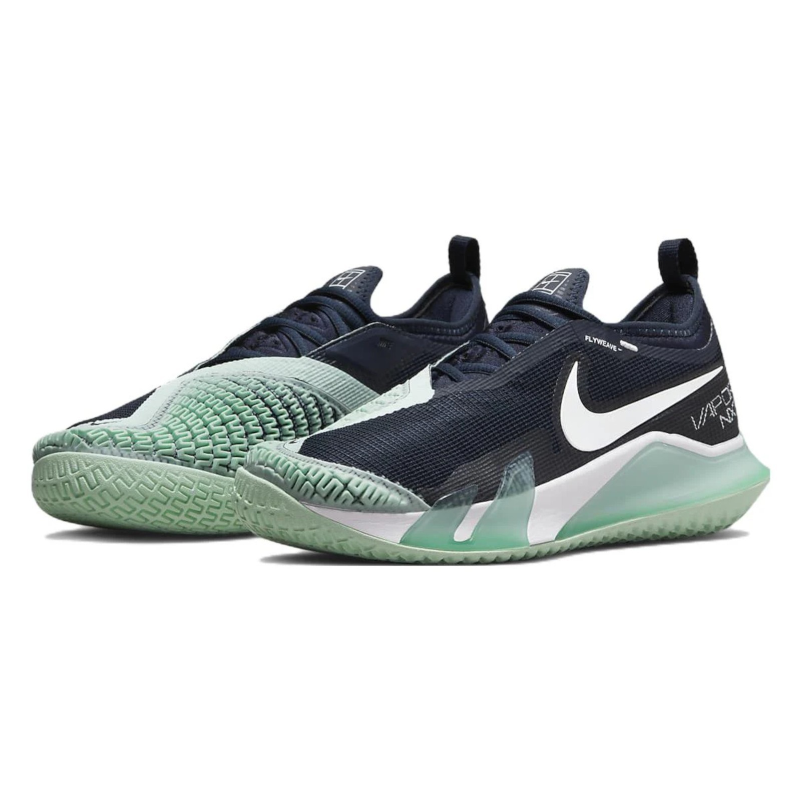 Nike Women’s React Vapor NXT HC Tennis Shoes (Obsidian/White/Mint Foam)