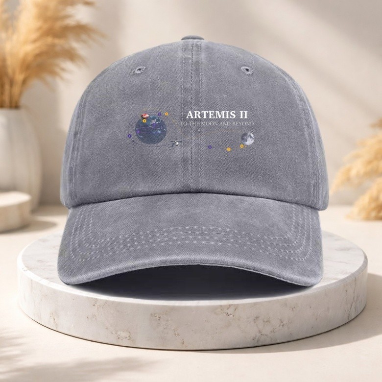 Artemis II To The Moon And Beyond Washed Cotton Baseball Cap Space Mission Hat