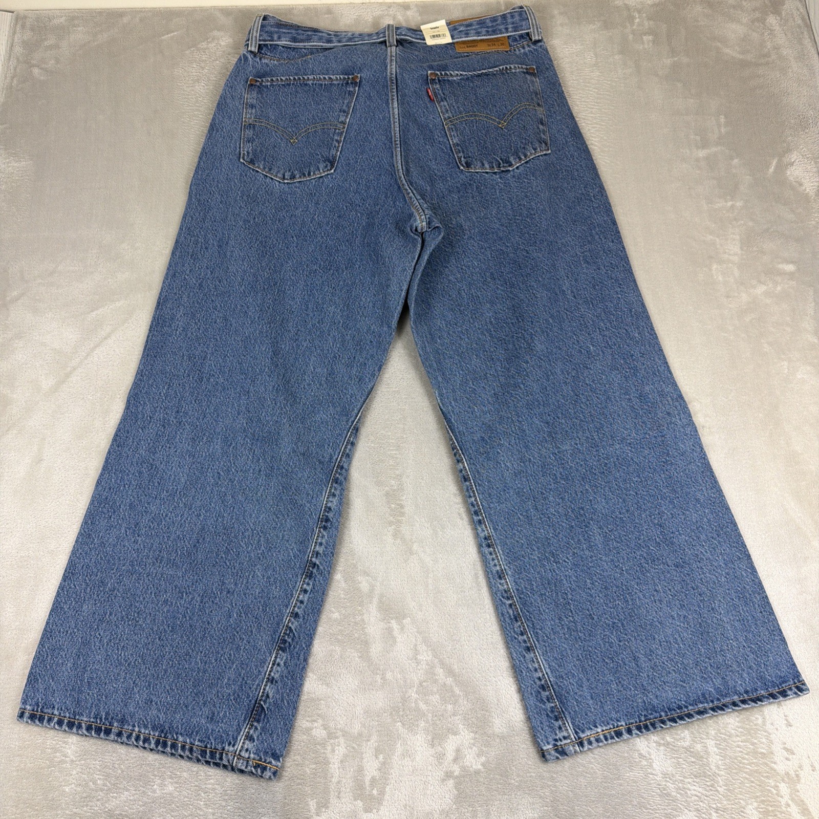 Levi’s Premium Twisted Baggy Jeans Men’s Size 34×30 Blue Medium Wash Belted