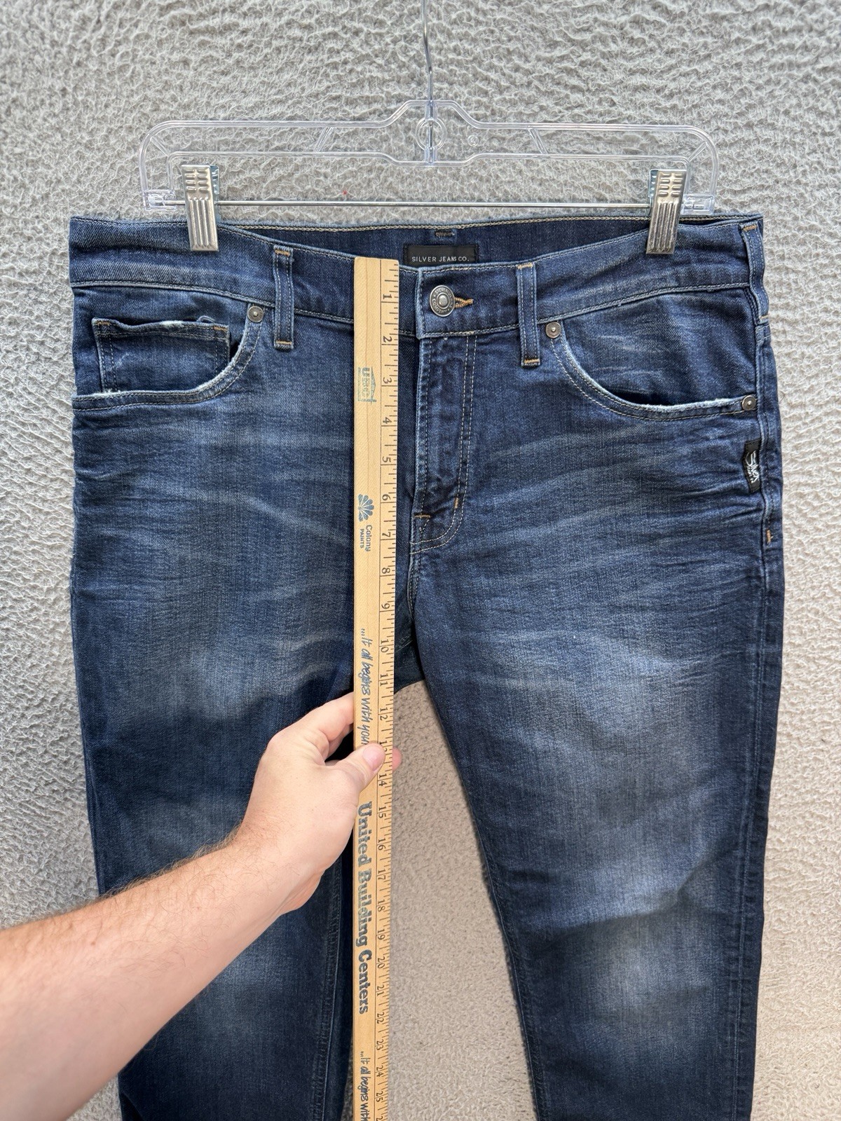 Silver Jeans Mens 31×32 Blue Denim Eddie Relaxed Distressed Rockabilly Biker