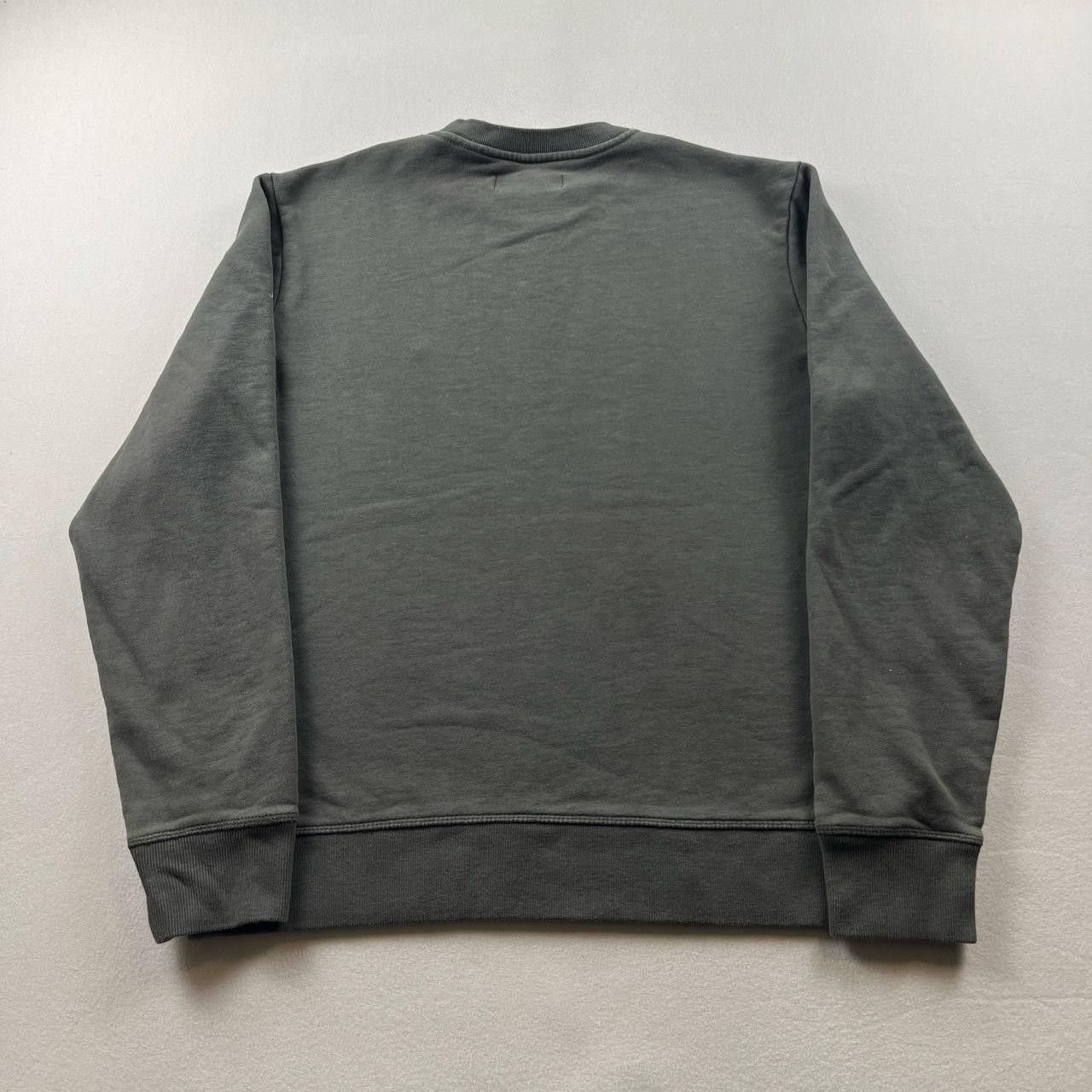 AllSaints Sweatshirt Mens Medium Olive Green Raven Crewneck Terry Ramskull Logo