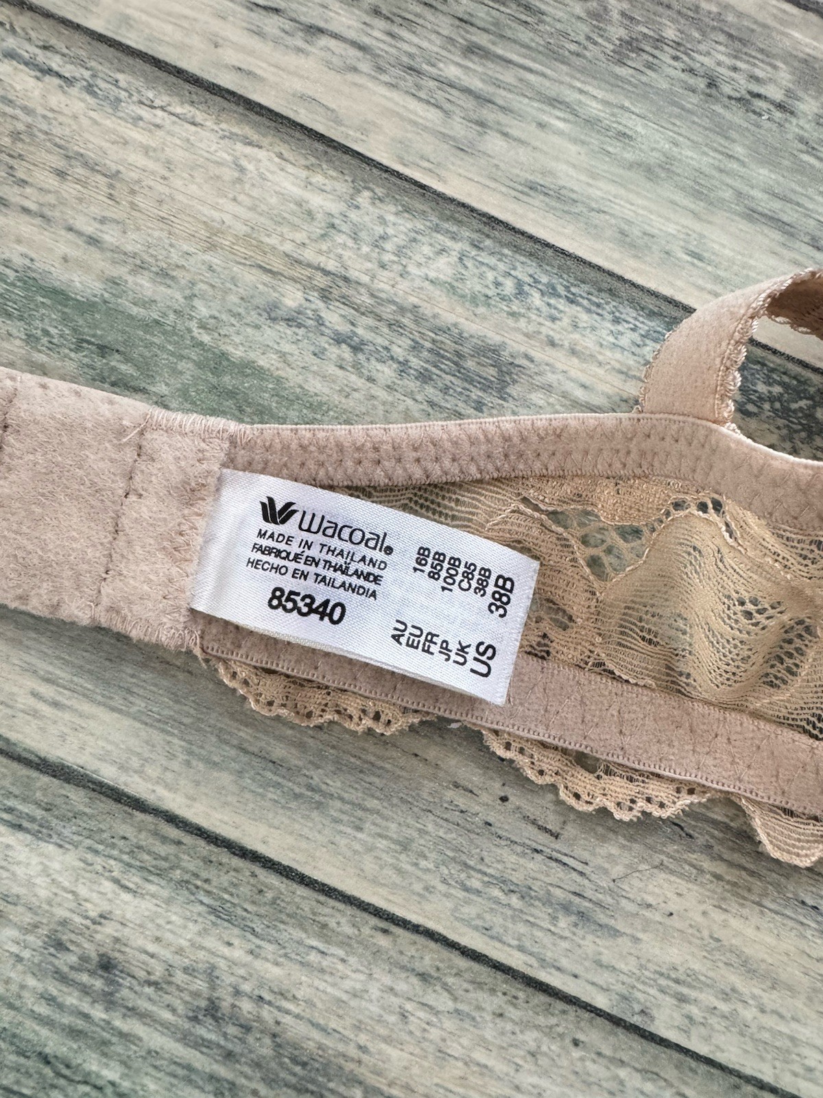 WACOAL FRENCH GARDEN FULL COVERAGE UNDERWIRE TSHIRT BRA SZ 38B #85340 BEIGE