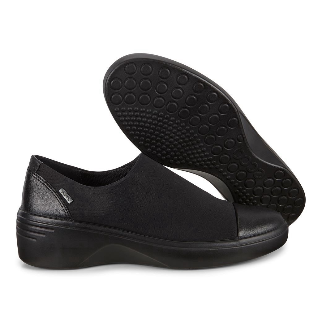 ECCO Women’s Soft 7 Wedge Black Waterproof Slip-On Shoes GORE-TEX US 8-8.5 or 39
