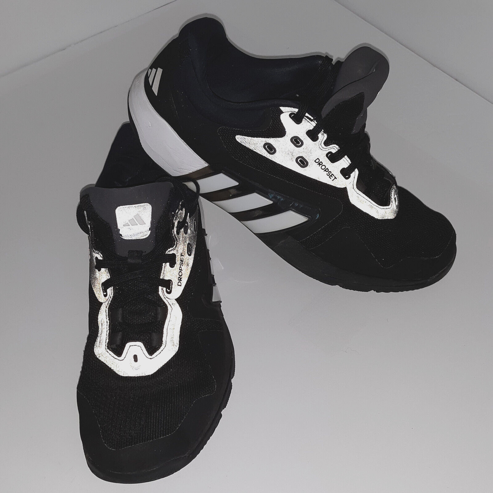 Adidas Dropset Trainer Sneakers GW3905 Mens Size 11 Black/White Reflective Shoes