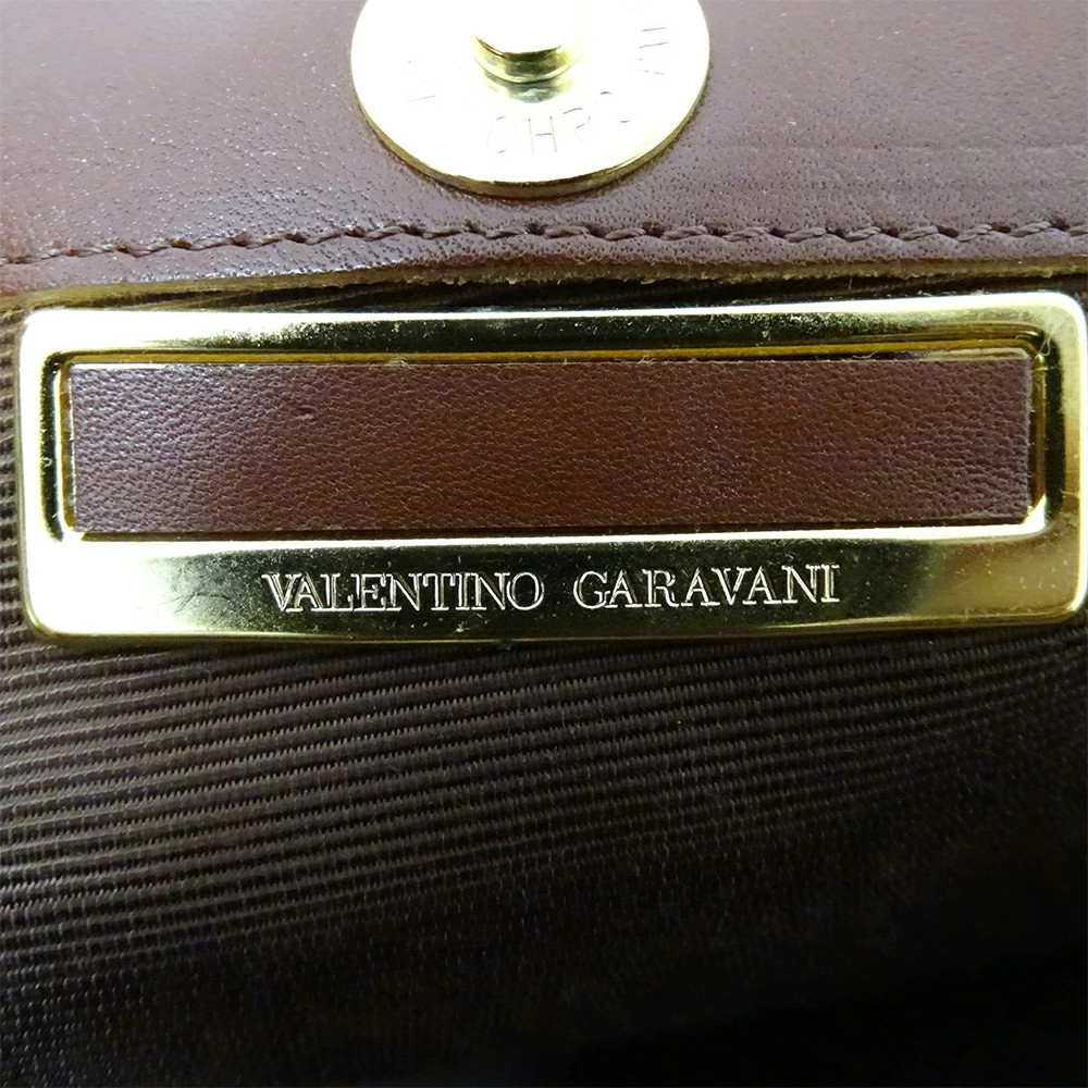 Valentino Garavani Leather Brown Simple Elegant Handbag Women’s #BBB490