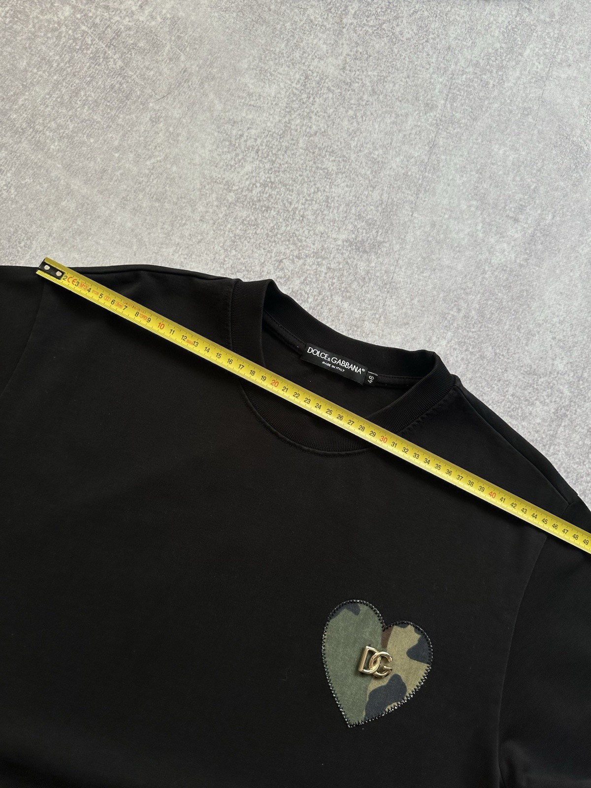 Dolce & Gabbana DG Heart Camo Patch Black T-Shirt IT 46 Fits Men’s L