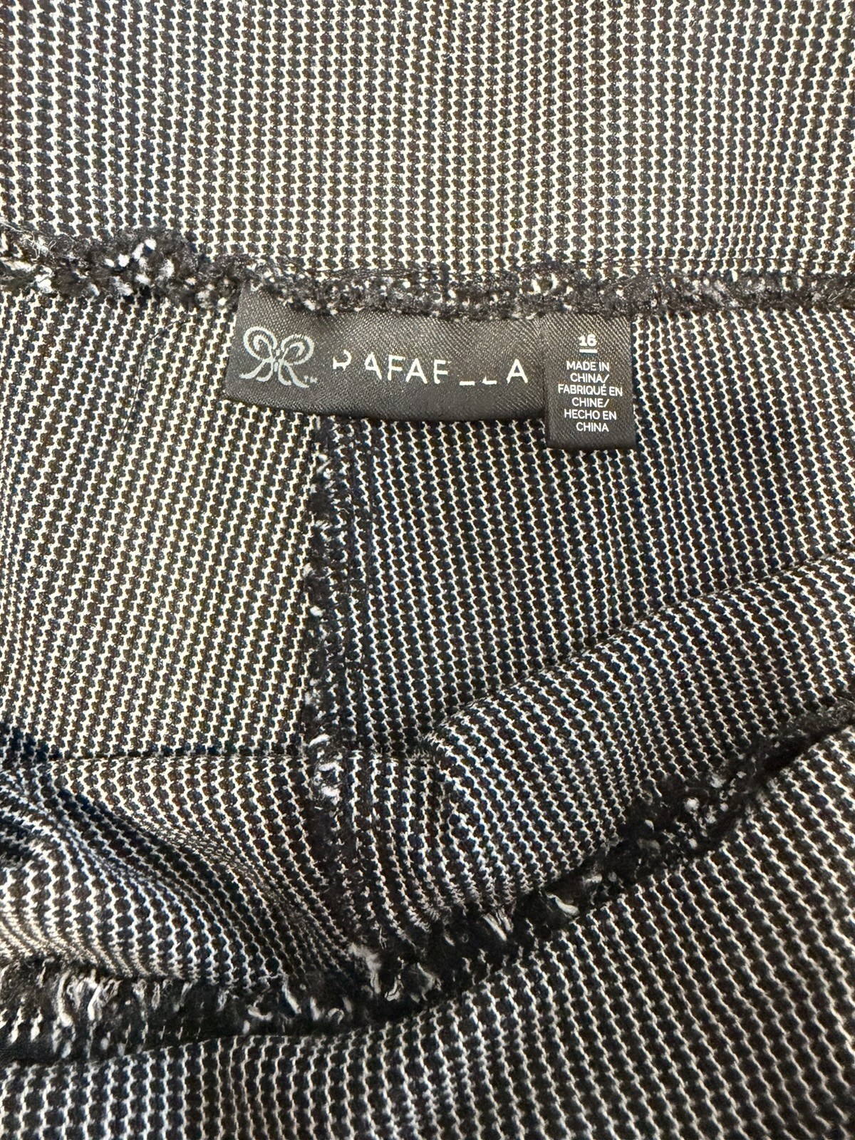 Rafaella black & white pinstripe trousers with a high-waisted fit Size: 16 Pants
