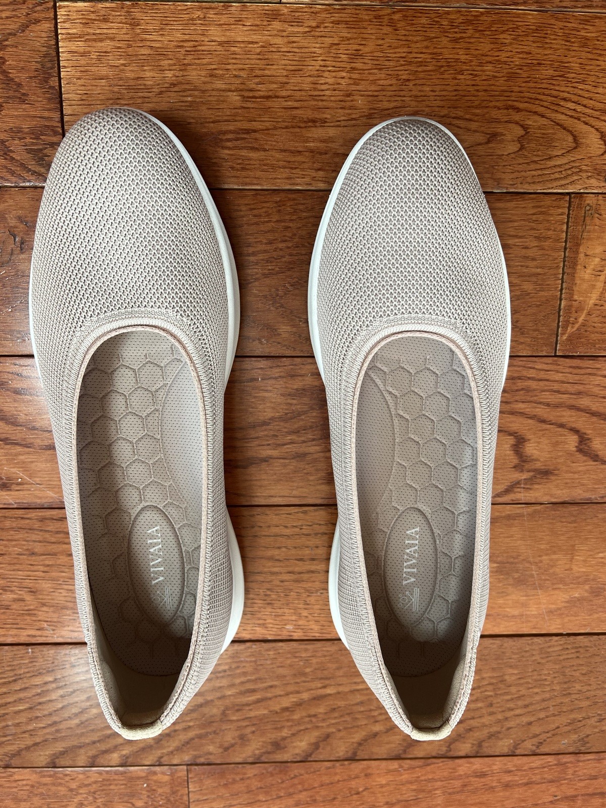 VIVAIA Women’s EU40 US 9-9.5 Beige Nude Knit Ballet Flats Comfort Shoes NWOB 10