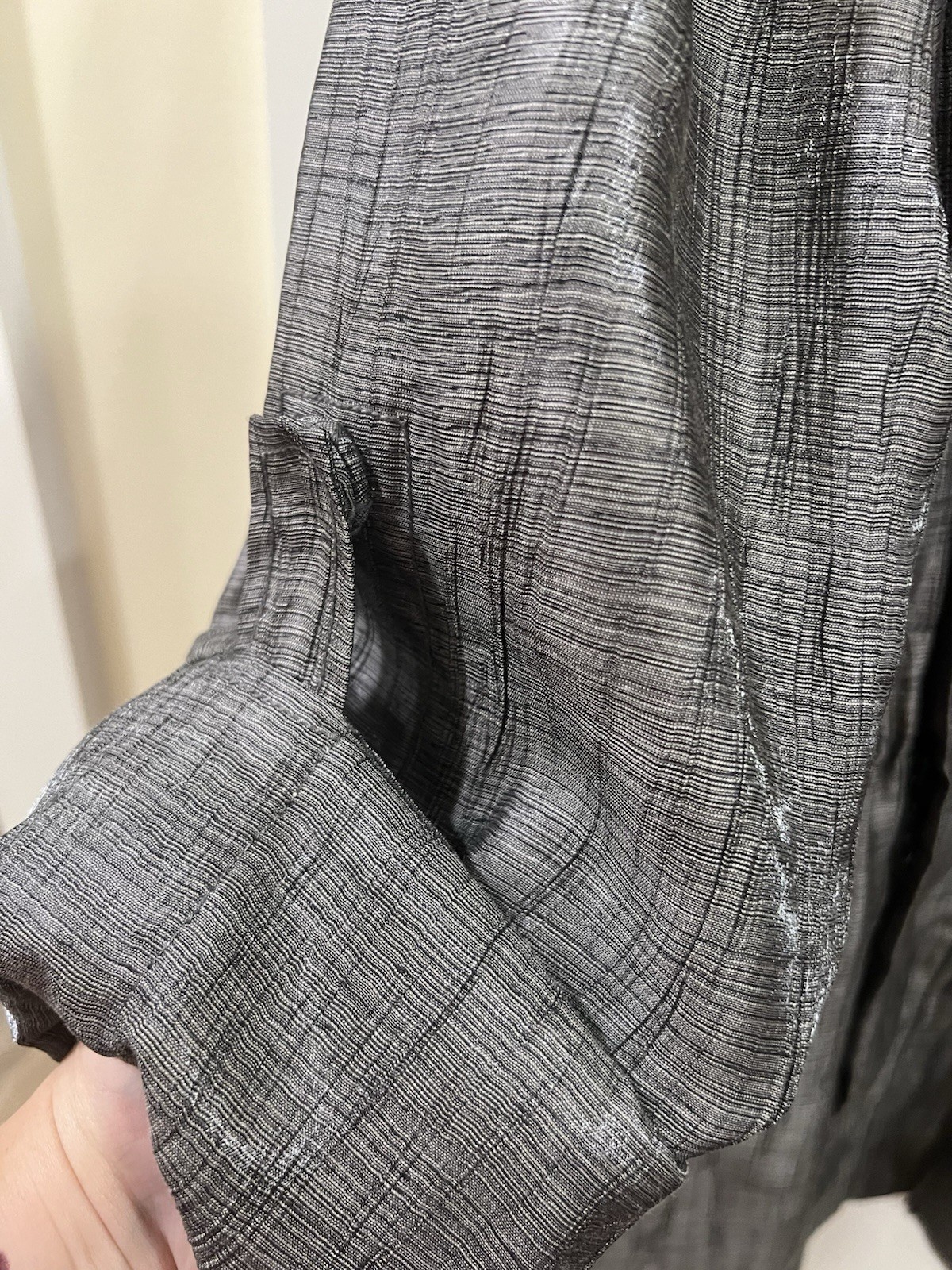 NIC + ZOE Metallic Utility Jacket Ruffle Detail Roll Tab Sleeve Cinch Waist Sz L