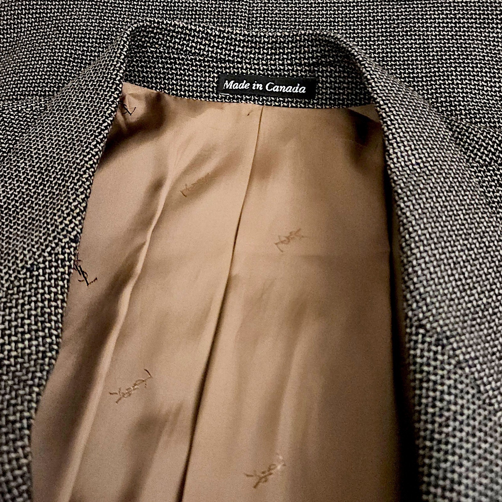 Yves Saint Laurent YSL Mens 44 L Blazer Sport Coat Jacket Woven Worsted Wool