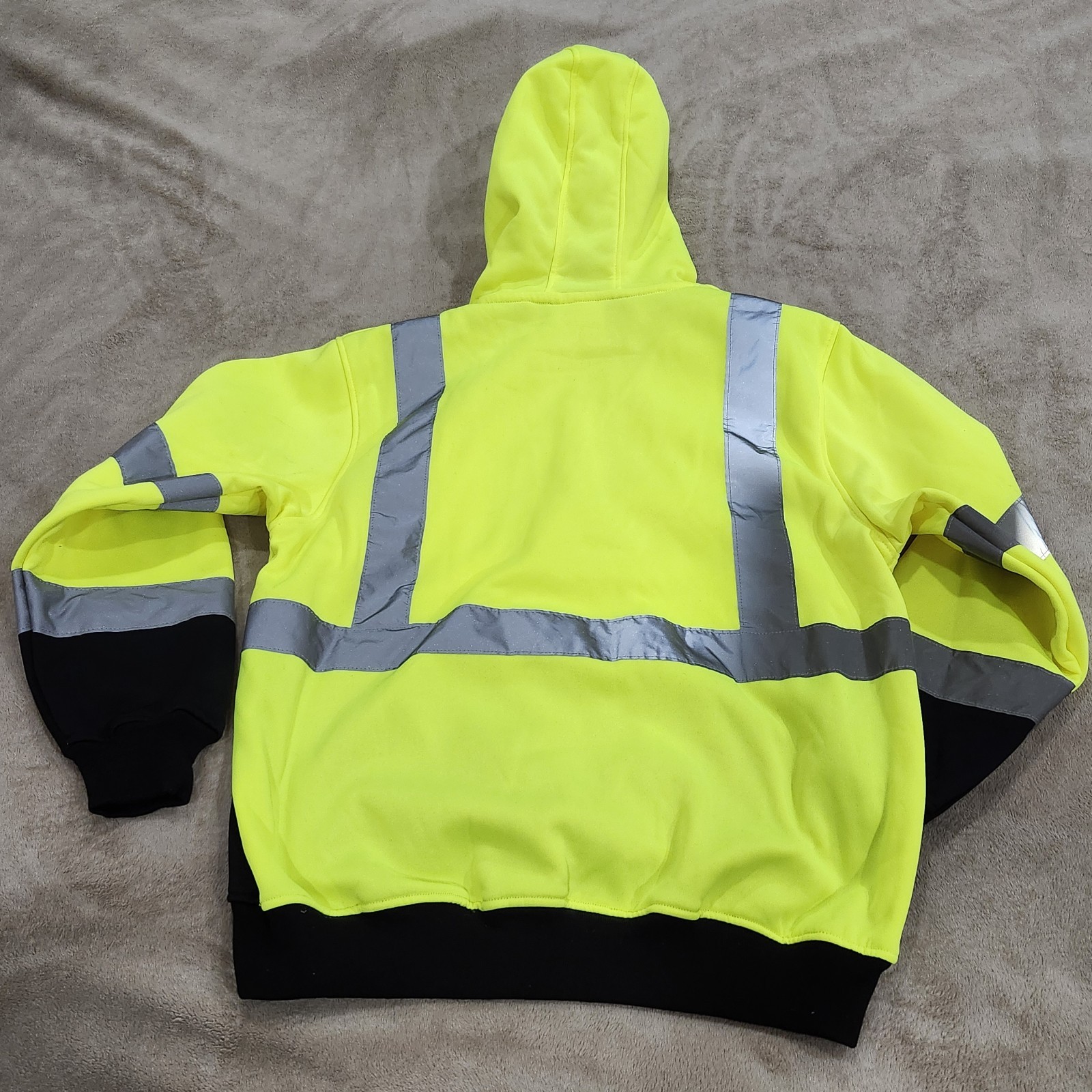 PIP HIGH VISIBILITY Lime Class 3 Pullover Safety Sweatshirt Hoodie Jacket Size M