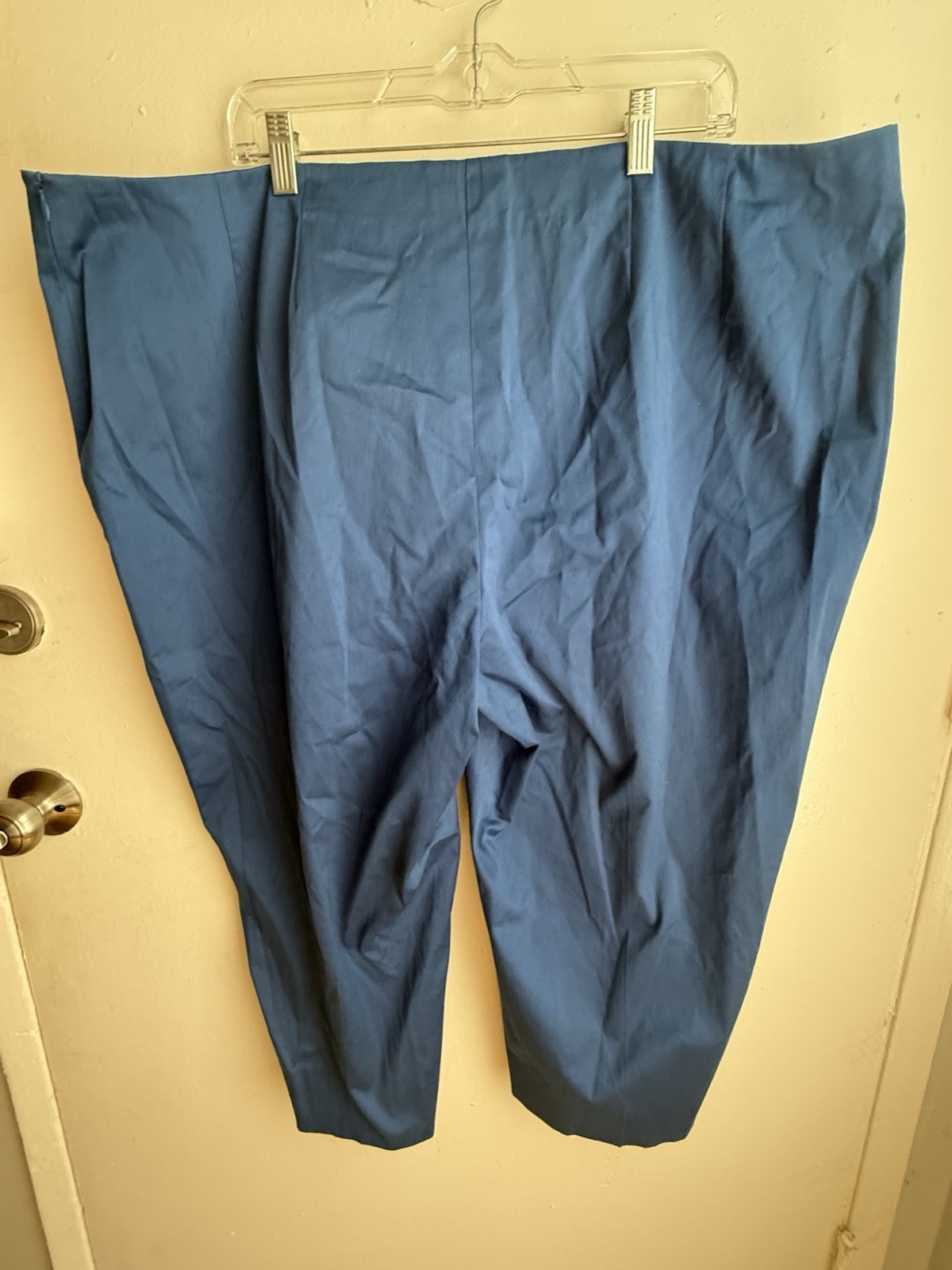NWT Lafayette 148 New York 24W Glaze Blue Cotton Stretch Pants Trousers $298