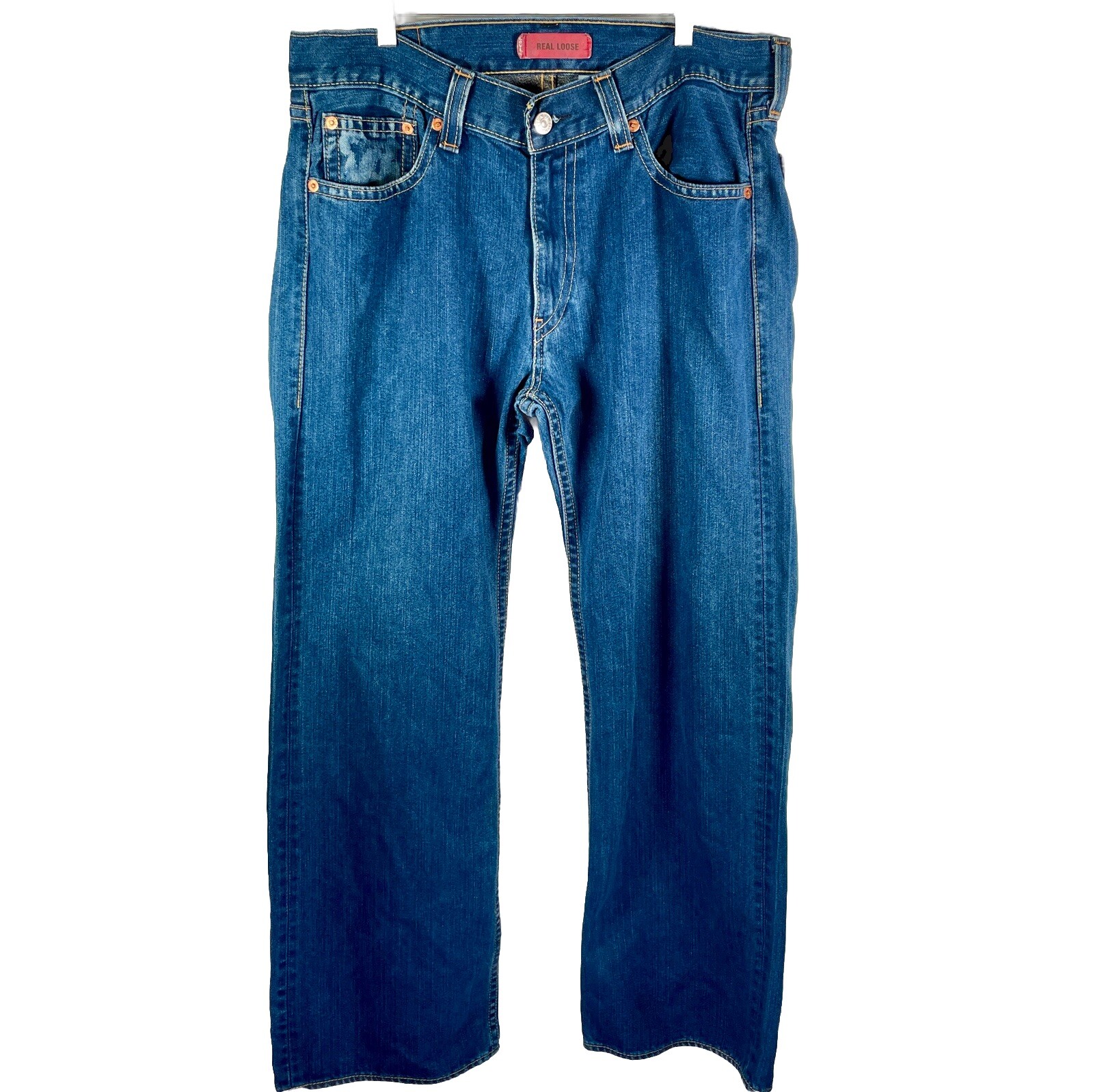 VTG 90s Levi’s Type 1 Real Loose Jeans Men 38×33 (measured) Wide Leg Baggy Blue