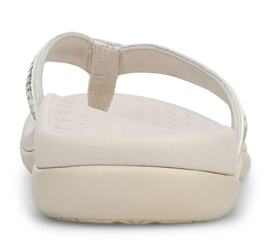 VIONICS Tide 2.0 Toe Post Sandal – Cream Snake Print Leather NEW