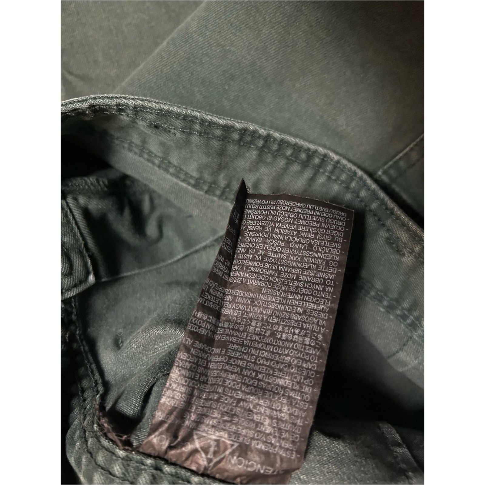 Zara The Marine Straight Wide Leg Raw Hem Dark Green Jeans SIZE 4