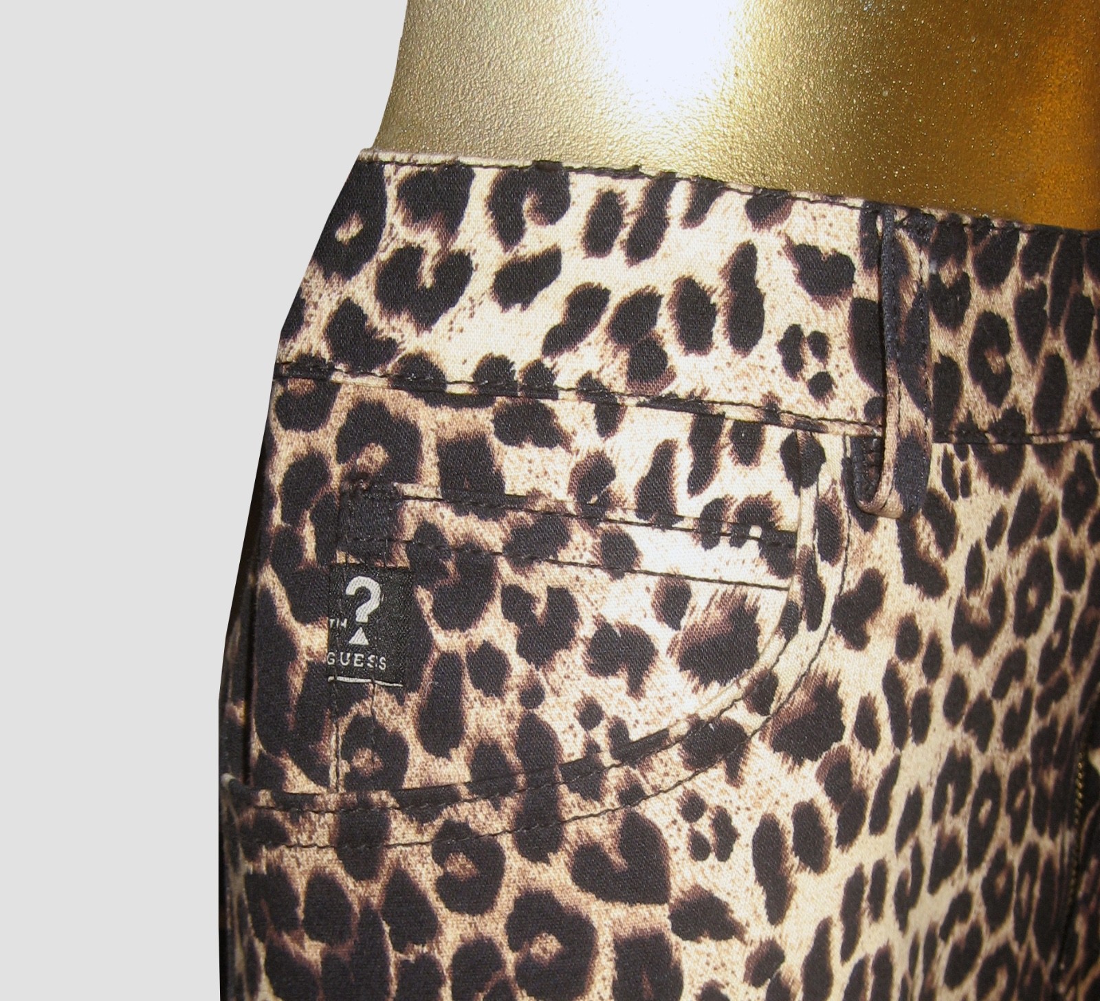 VTG GUESS JEANS USA CLASSIC LEOPARD PRINT TROUSER JEANS LT STRETCH SEXY LNC 32