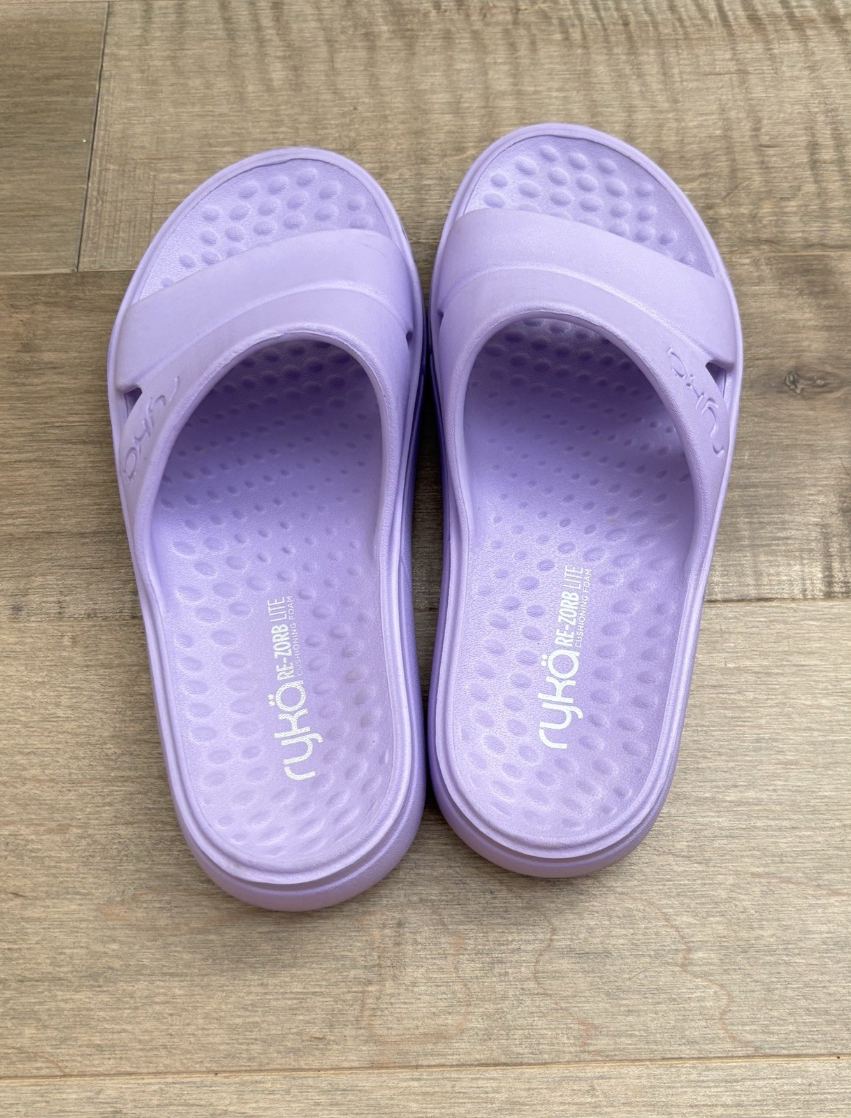 Ryka Restore Slide Recovery Molded Slide Sandals Light Purple Size 7 Cushions