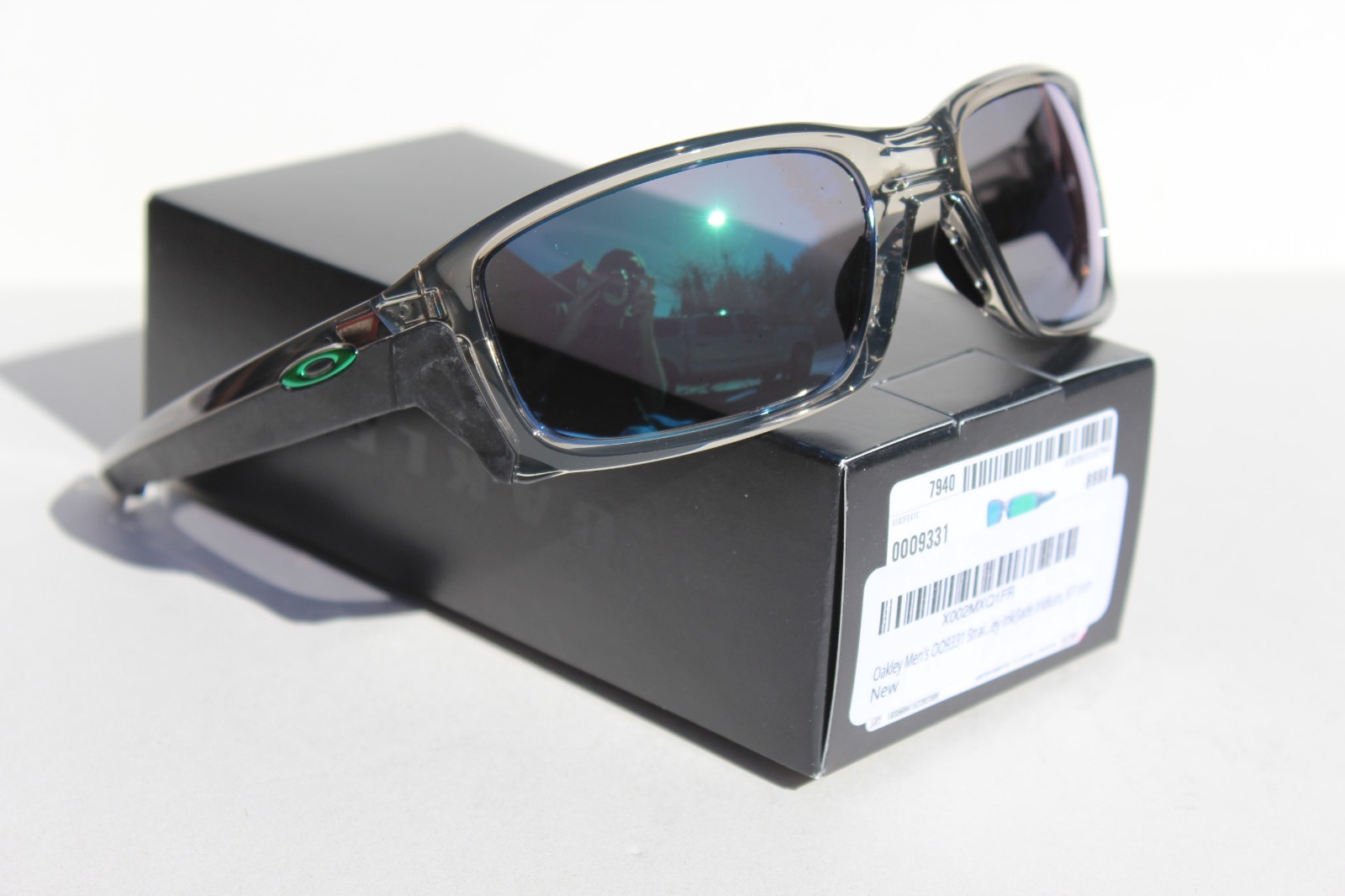 OAKLEY Straightlink Sunglasses Grey Ink/Jade Iridium OO9331-03 NEW