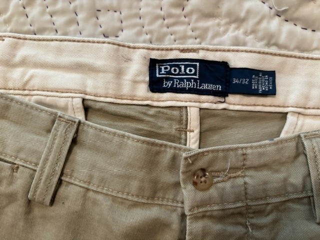 Ltd. Edition Polo Ralph Lauren Big Chino Hand Paint Splatter Khaki Work Pants 34
