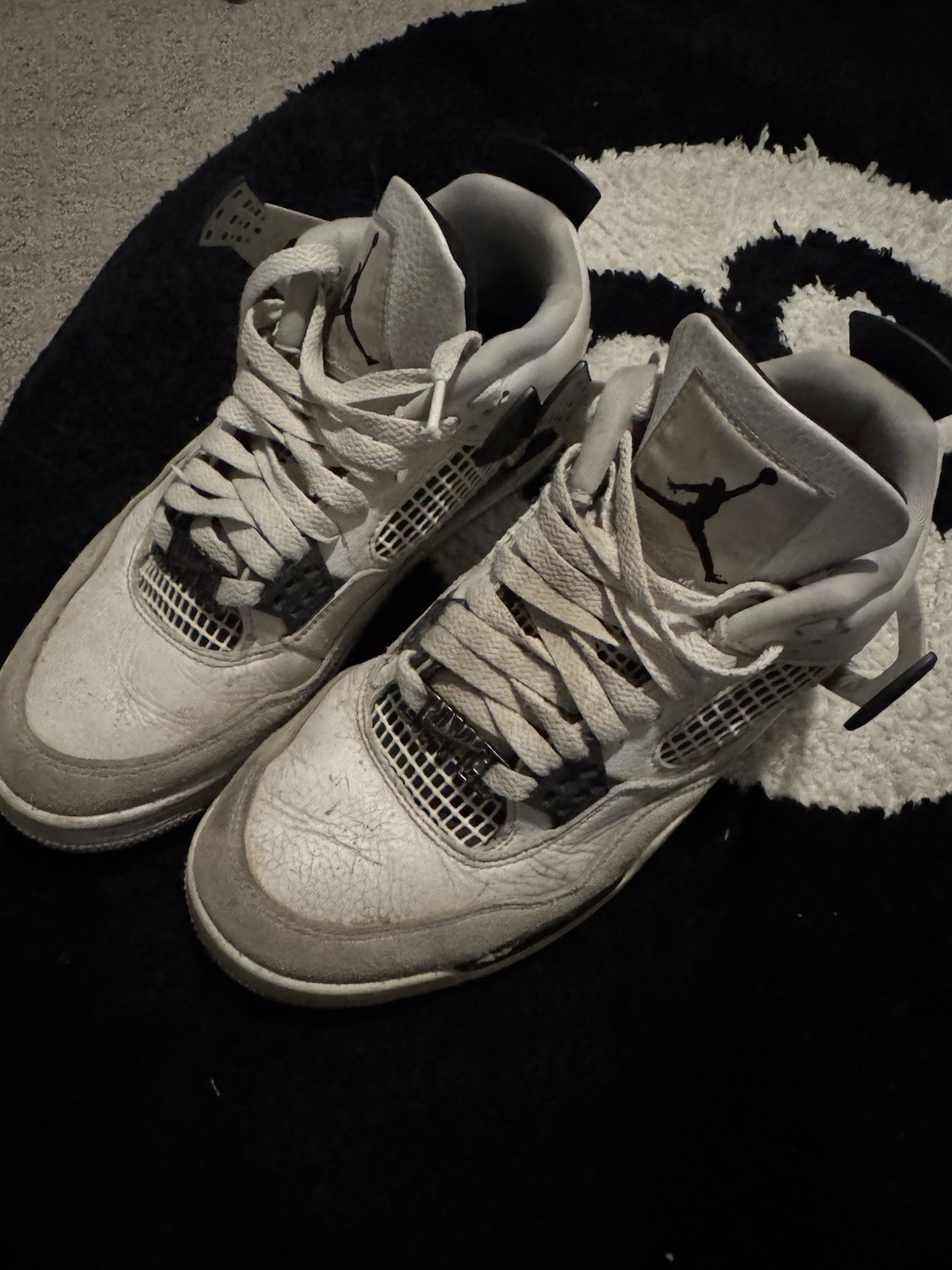Air Jordan 4 Retro Military Black Sneakers Size 8.5