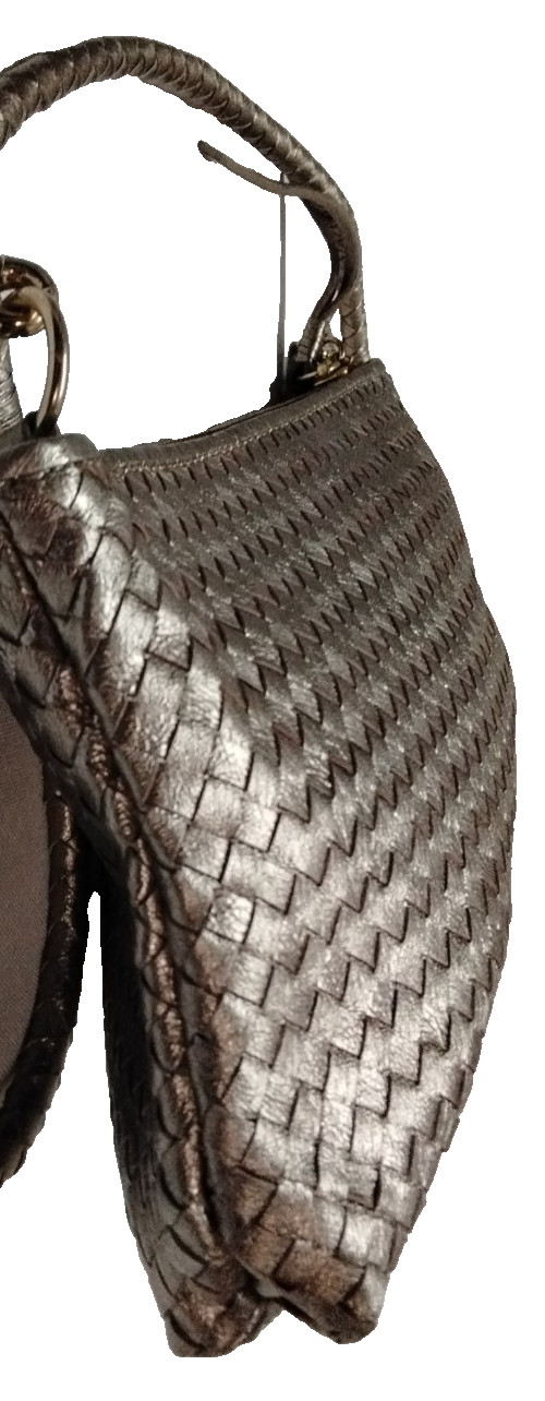 ELLIOT LUCCA Gold Metallic Woven Leather Crossbody Bag
