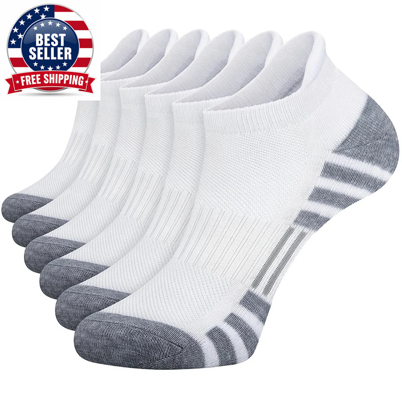 12 Pairs Men’S Mesh Breathable Sports Ear Lifting Socks All Season Solid Color L